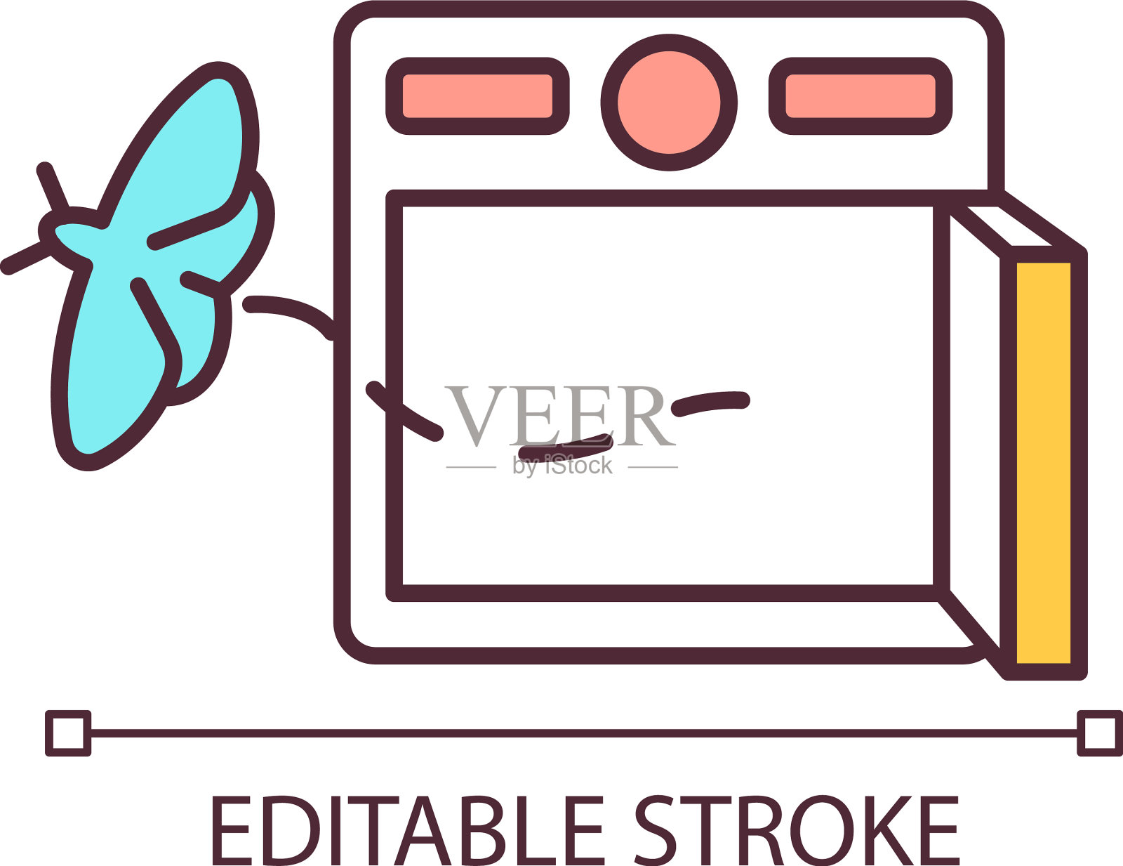 无钱节省RGB彩色图标插画图片素材