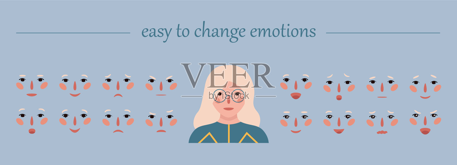 少女肖像套装图标素材