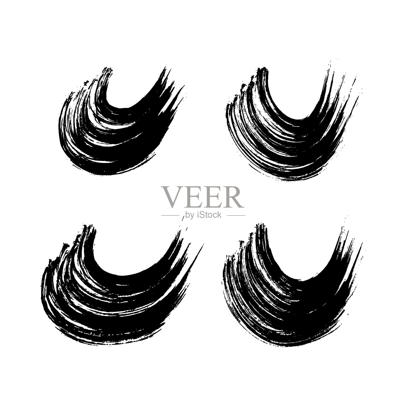 黑色垃圾半圆形的笔触插画图片素材