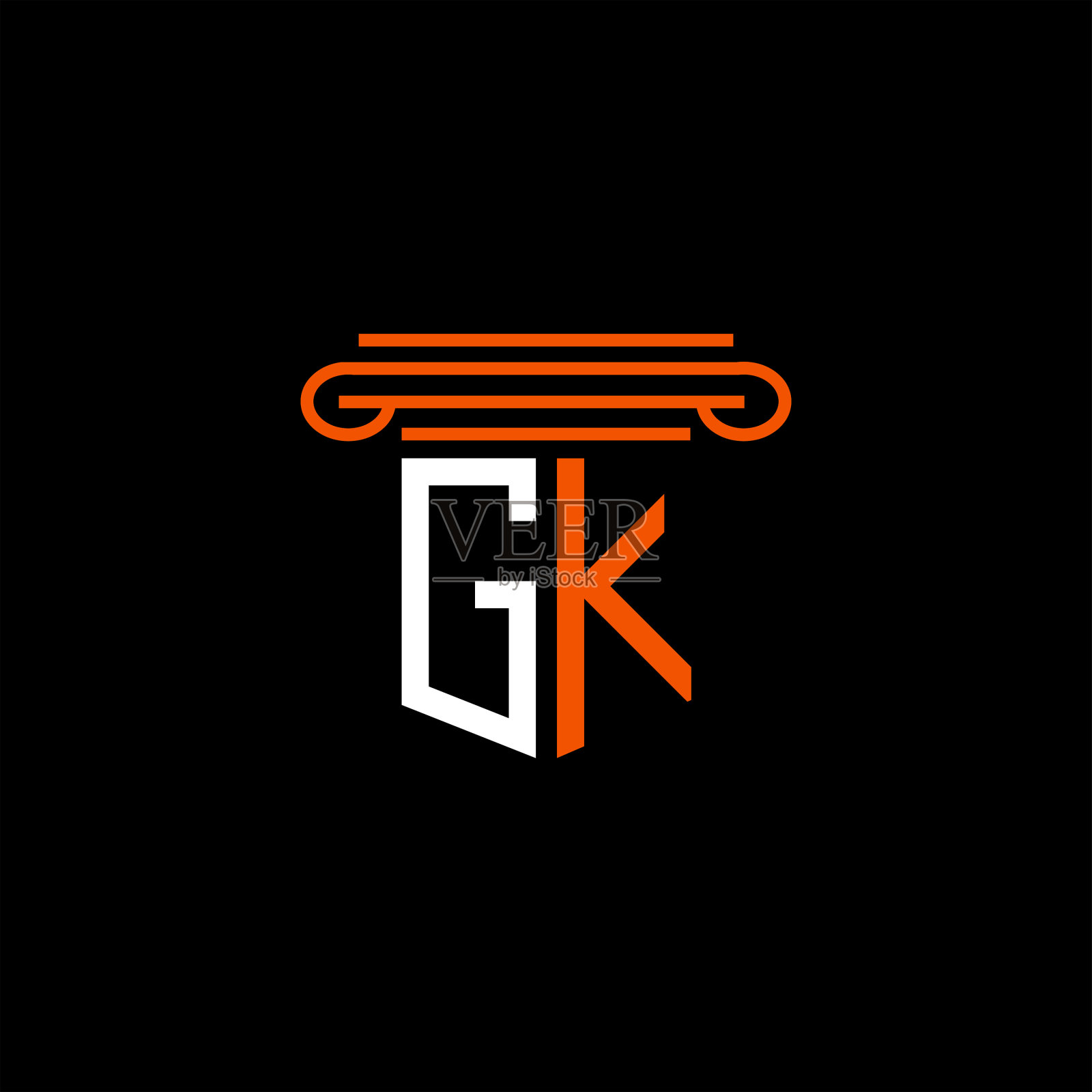 Gk字母logo用图形创意设计插画图片素材