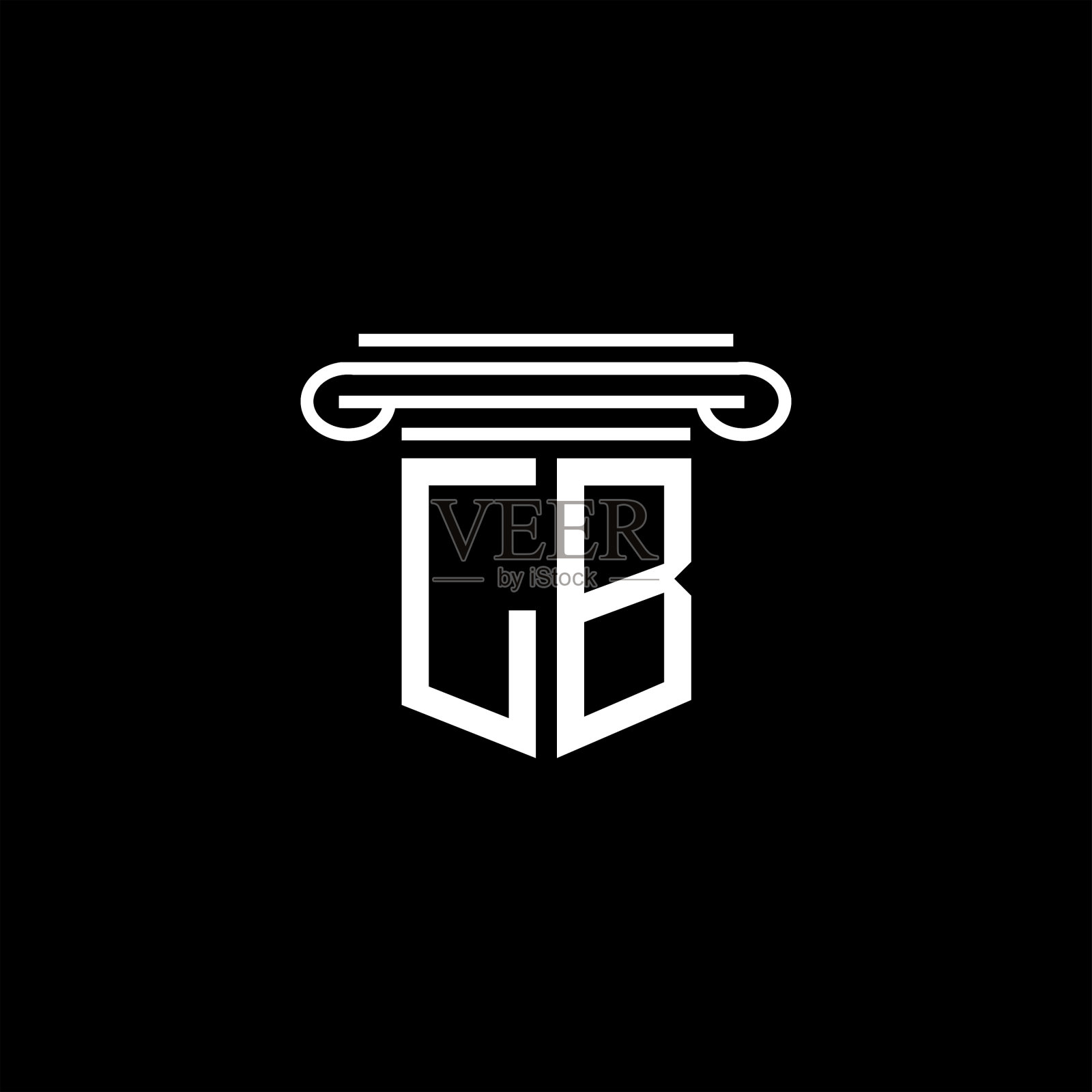 Lb字母logo创意设计与图形插画图片素材