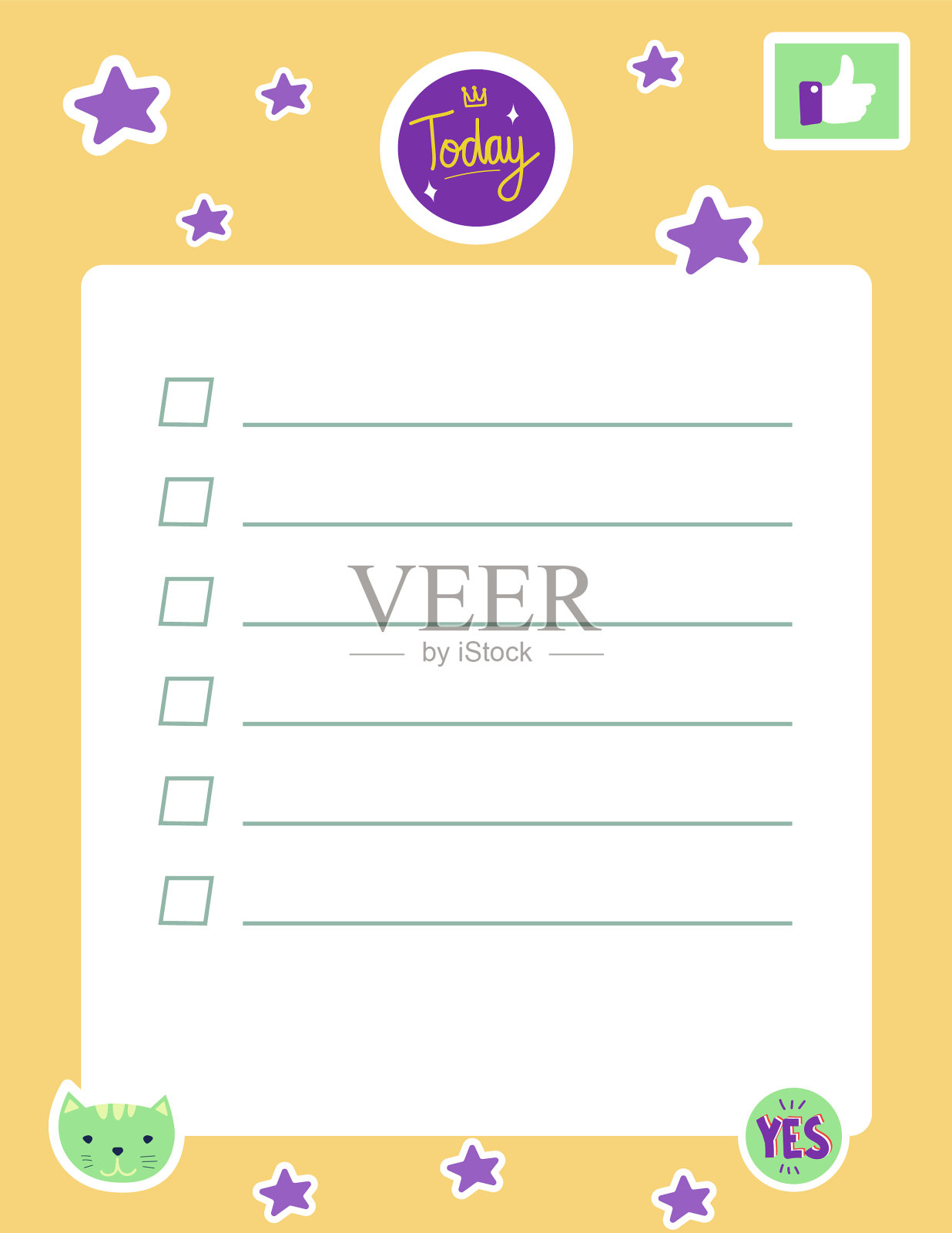 计划员贴纸做清单任务计划插画图片素材