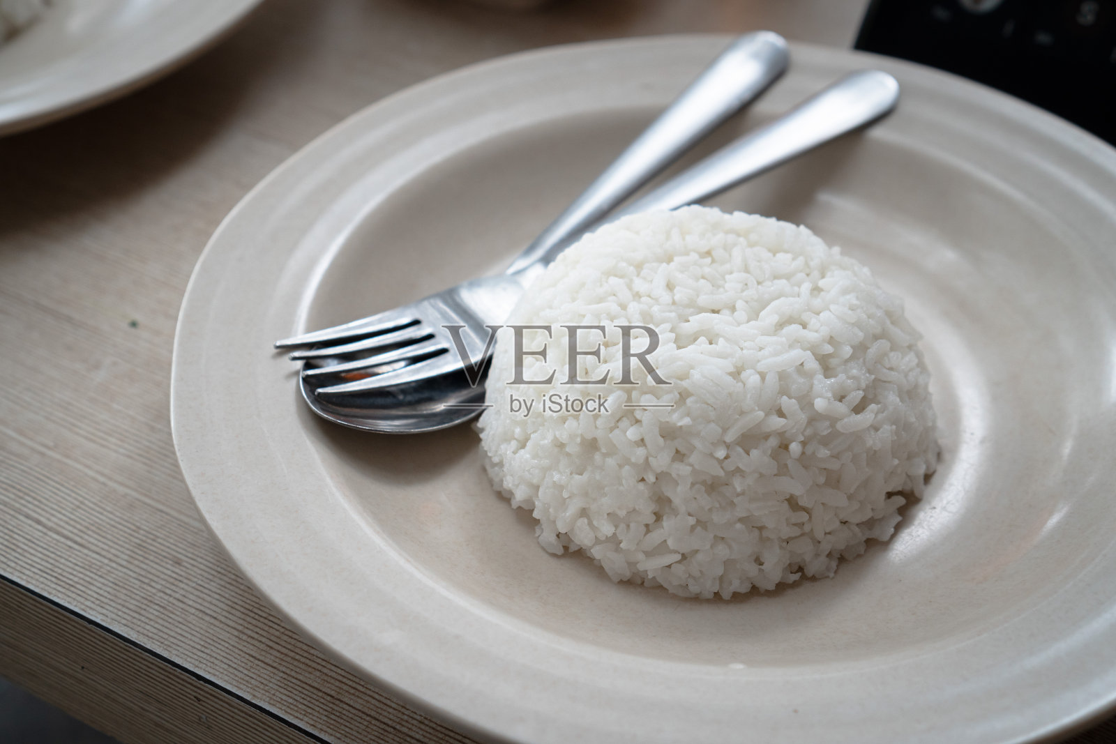 一盘白米饭照片摄影图片