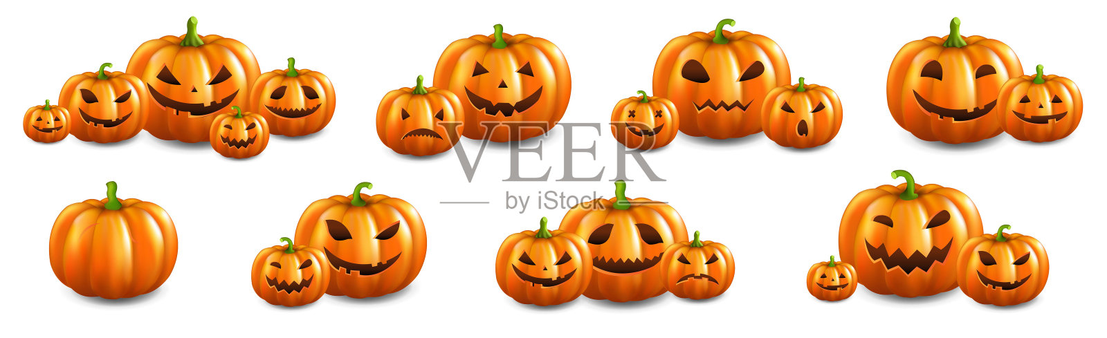 大CollectionPumpkinsonwhitebackground_10_M_220904插画图片素材