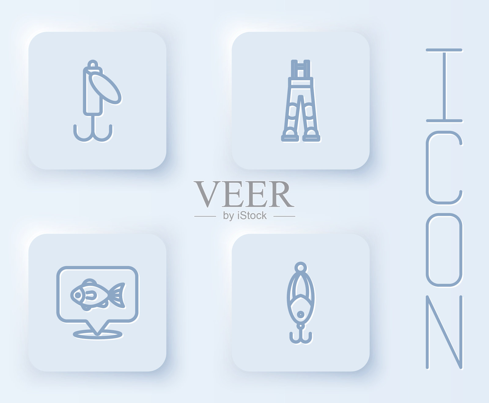 设置钓线钓饵渔夫裤子的位置图标素材