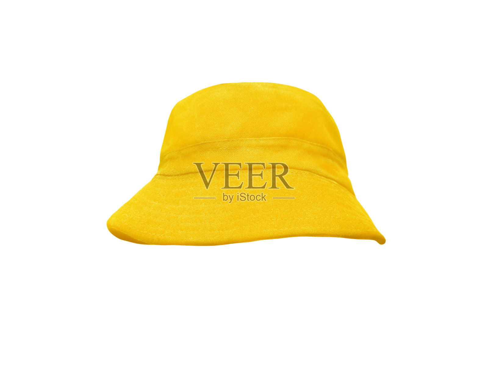 黄色的桶帽孤立在白色照片摄影图片