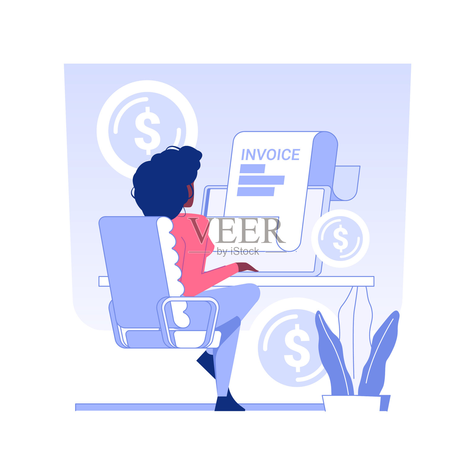 发票孤立的概念插画图片素材