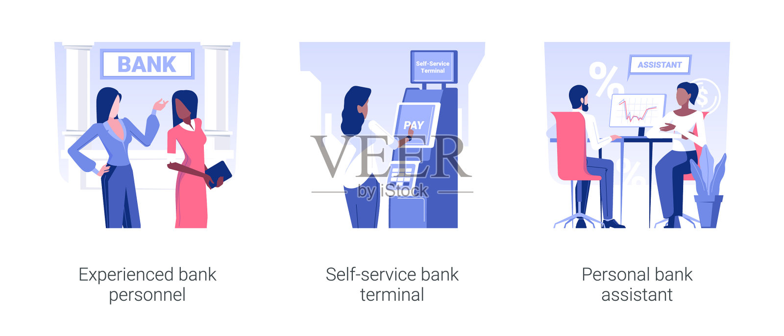 砖瓦和灰泥隔绝的银行概念插画图片素材