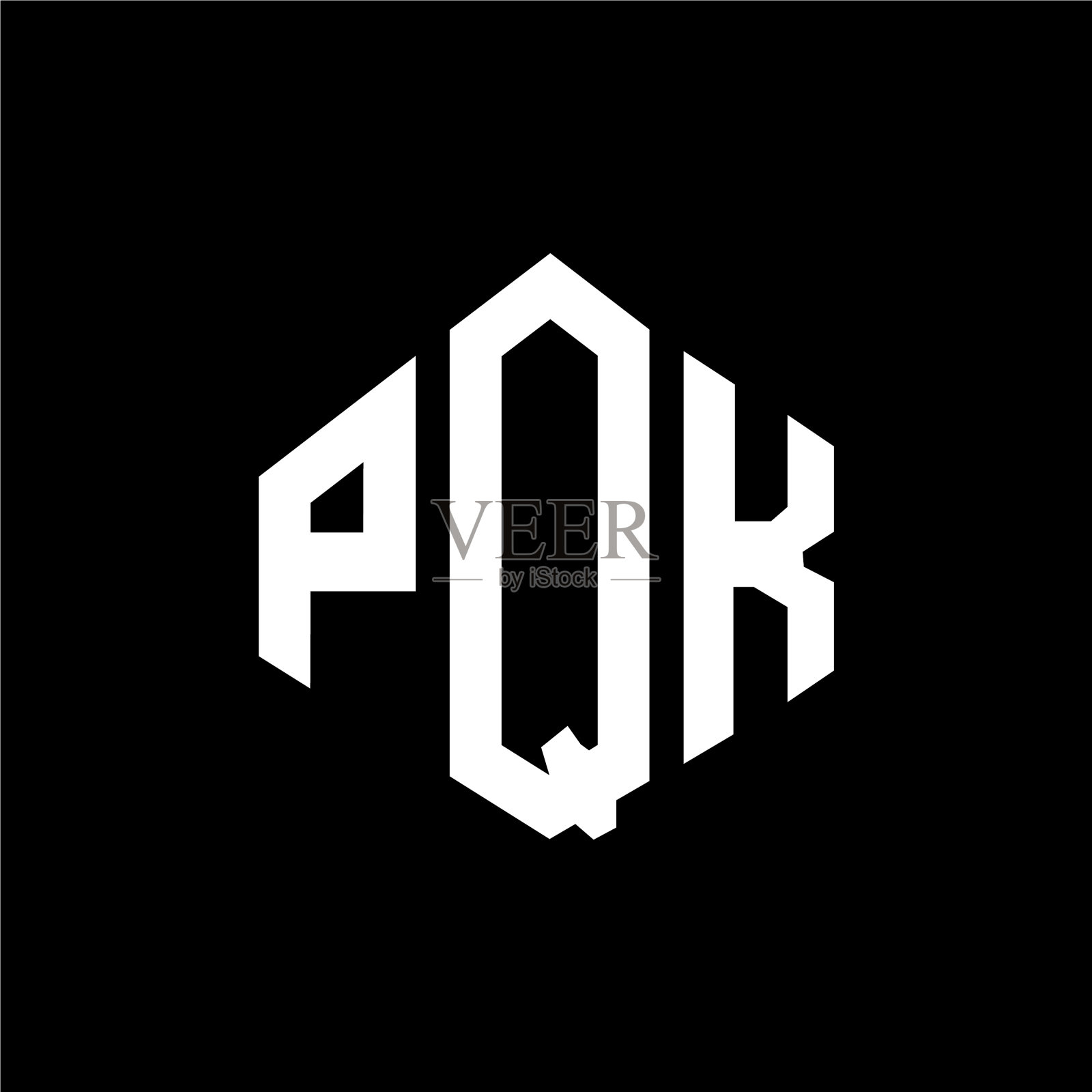 PQK字母标志设计采用PQK多边形形状插画图片素材