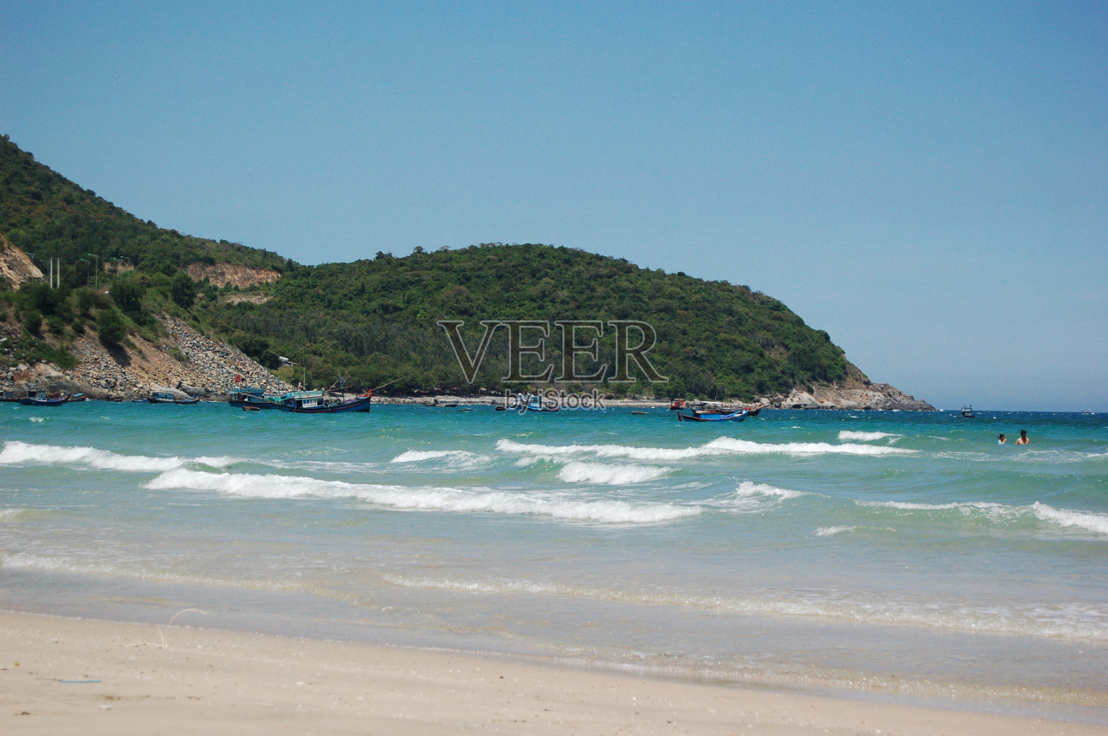 海滩的景色照片摄影图片