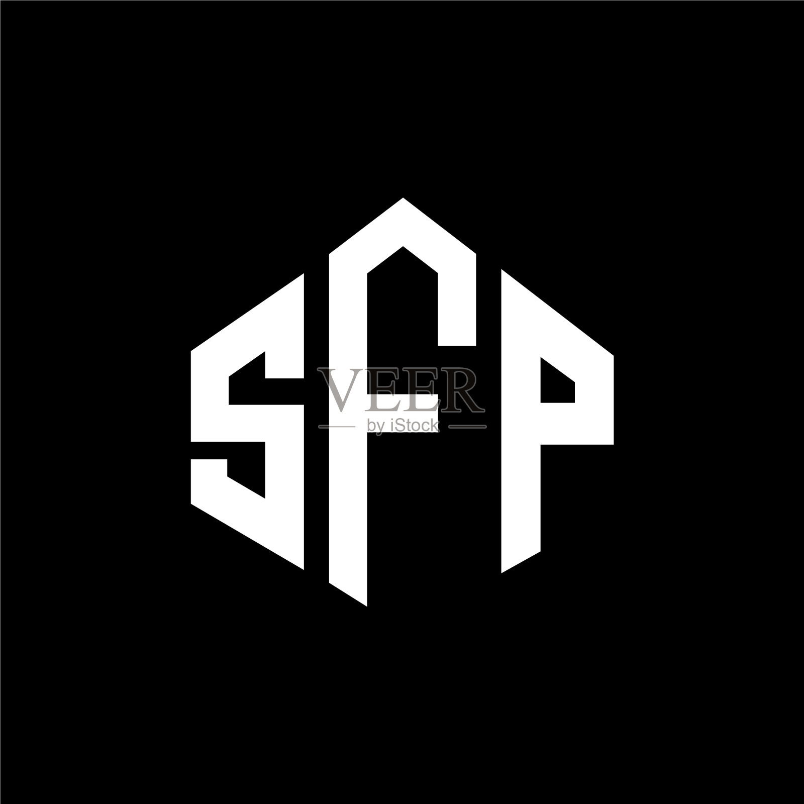 SFP字母logo设计与多边形SFP形状插画图片素材