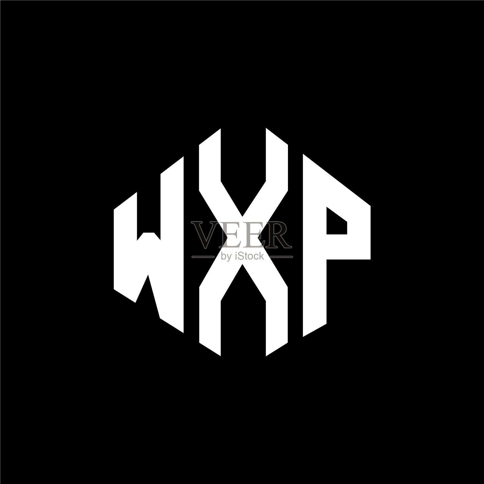 WXP字母logo设计采用WXP多边形造型插画图片素材