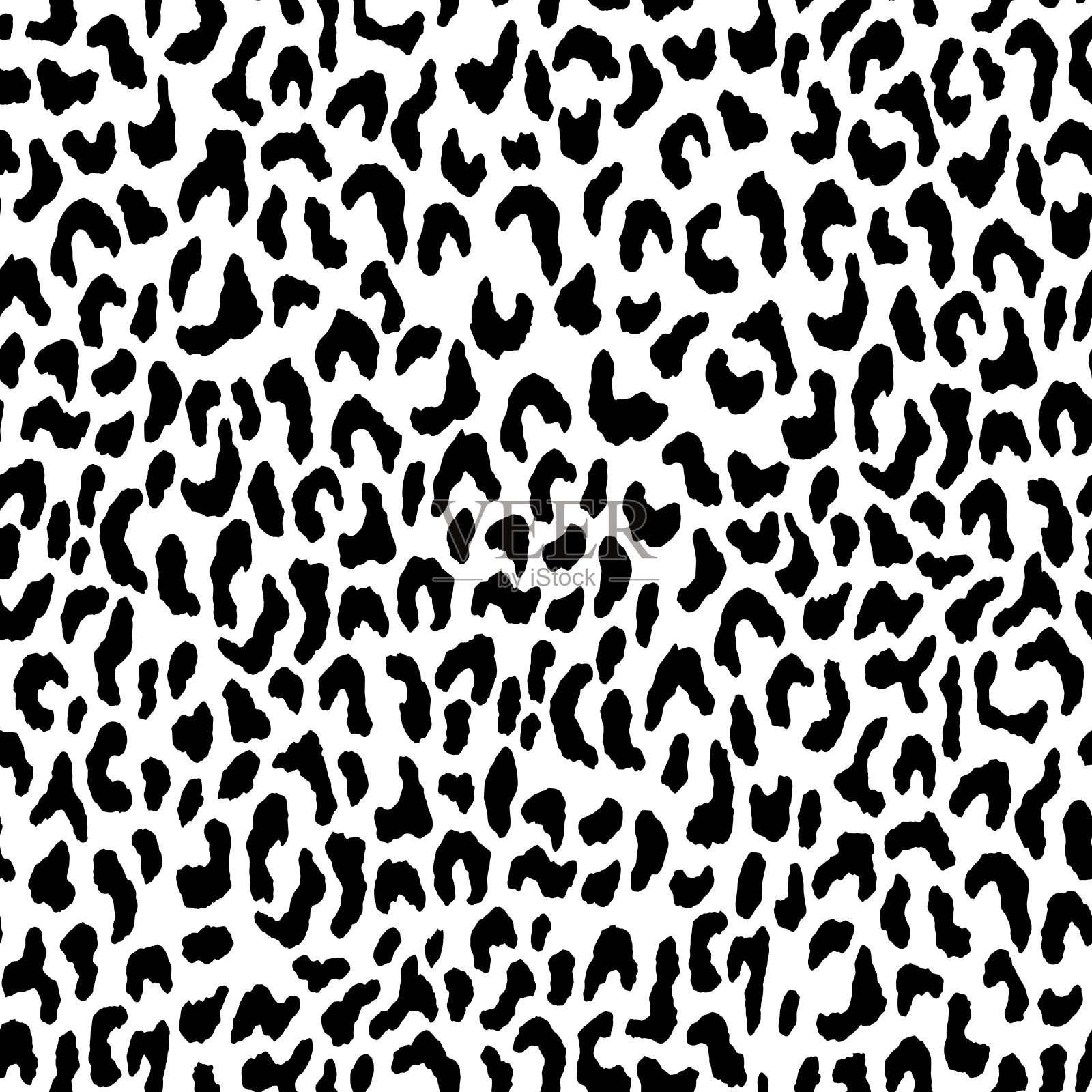 抽象现代豹无缝图案。动物的背景。为打印,织物,纺织品的黑色和白色装饰矢量股票插图。现代单色装饰风格化的皮肤插画图片素材
