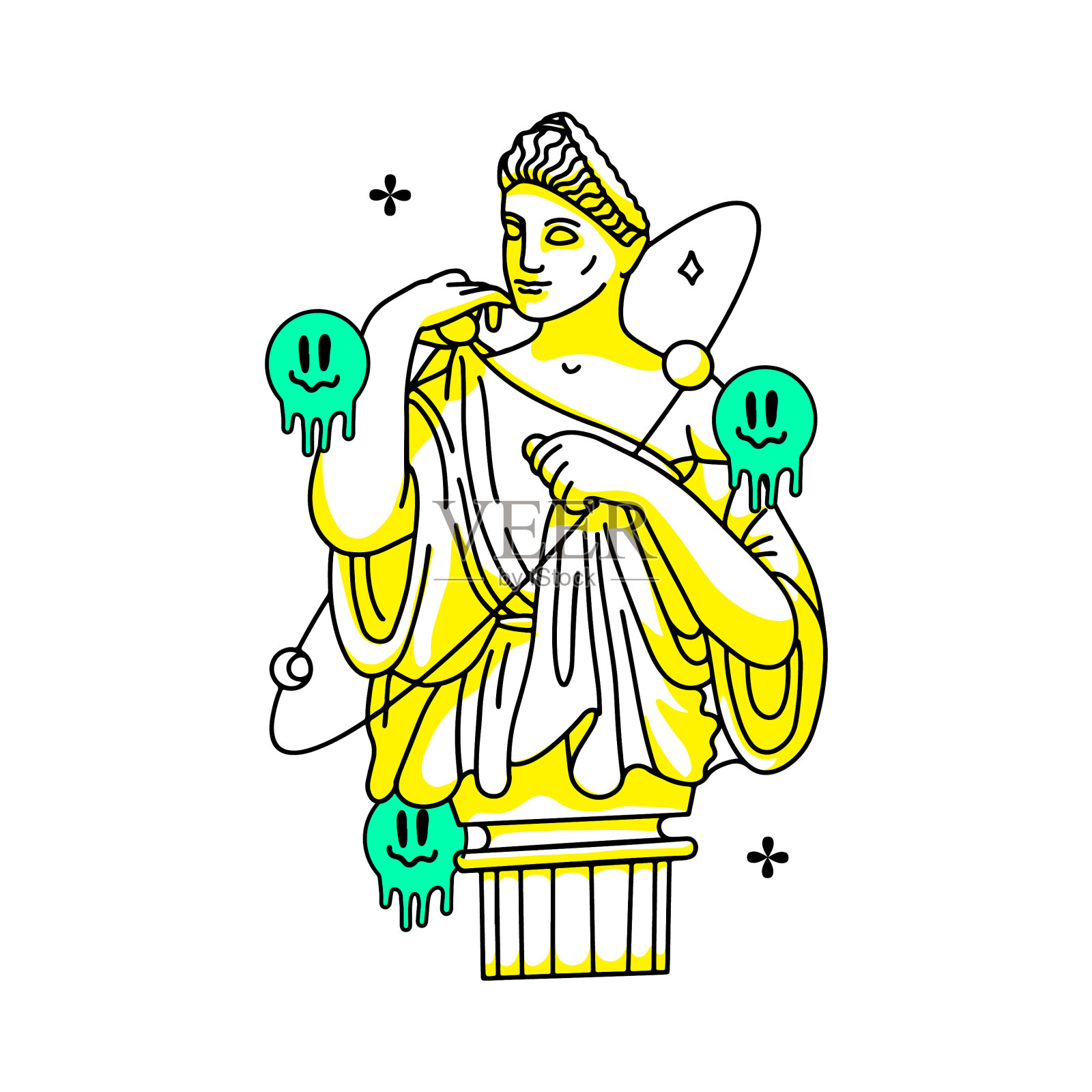 迷幻的希腊雕塑,迷幻的融化设计元素图片