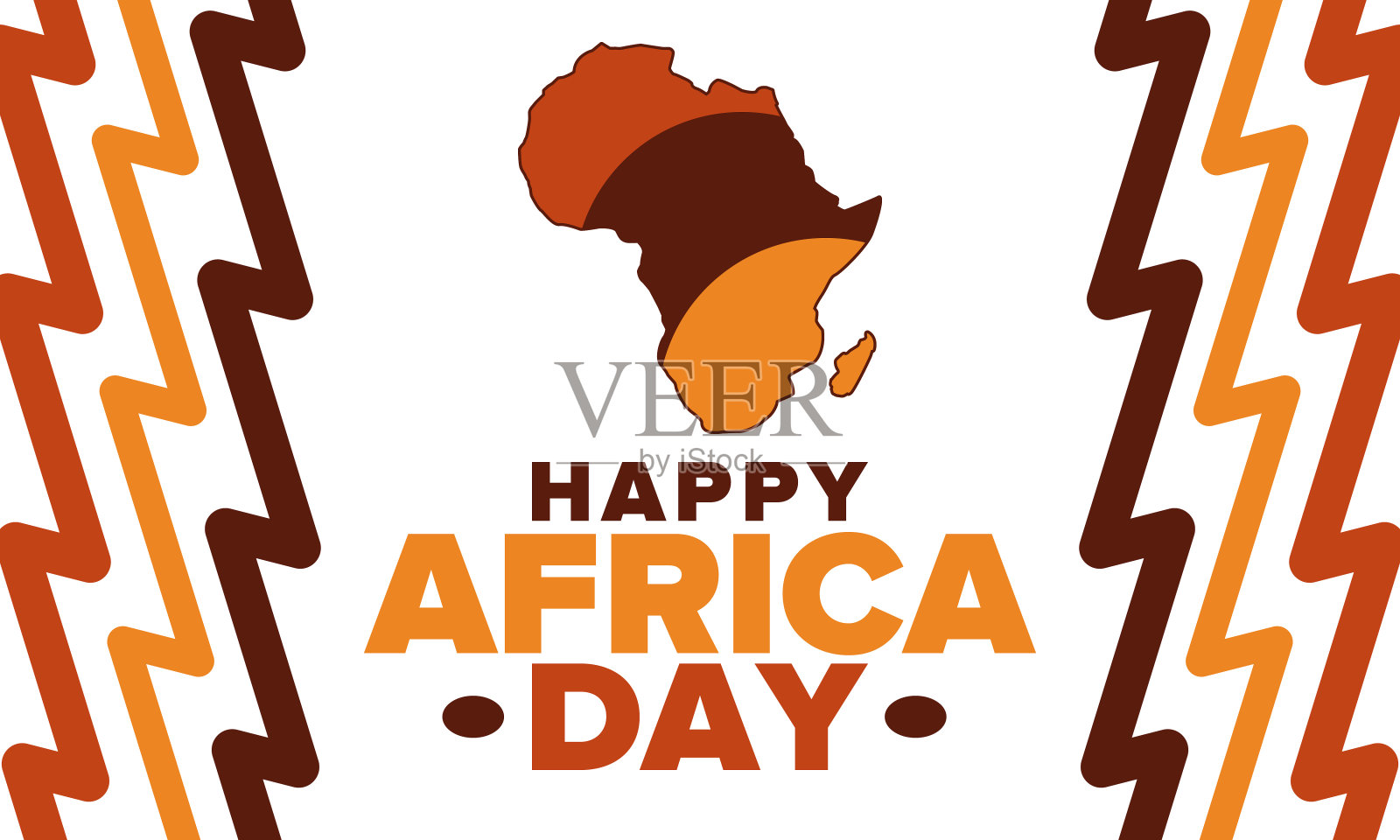 非洲的一天。非洲自由日和解放日快乐。每年在非洲大陆和世界各地庆祝。非洲的模式。海报,卡片,横幅和背景。矢量图插画图片素材