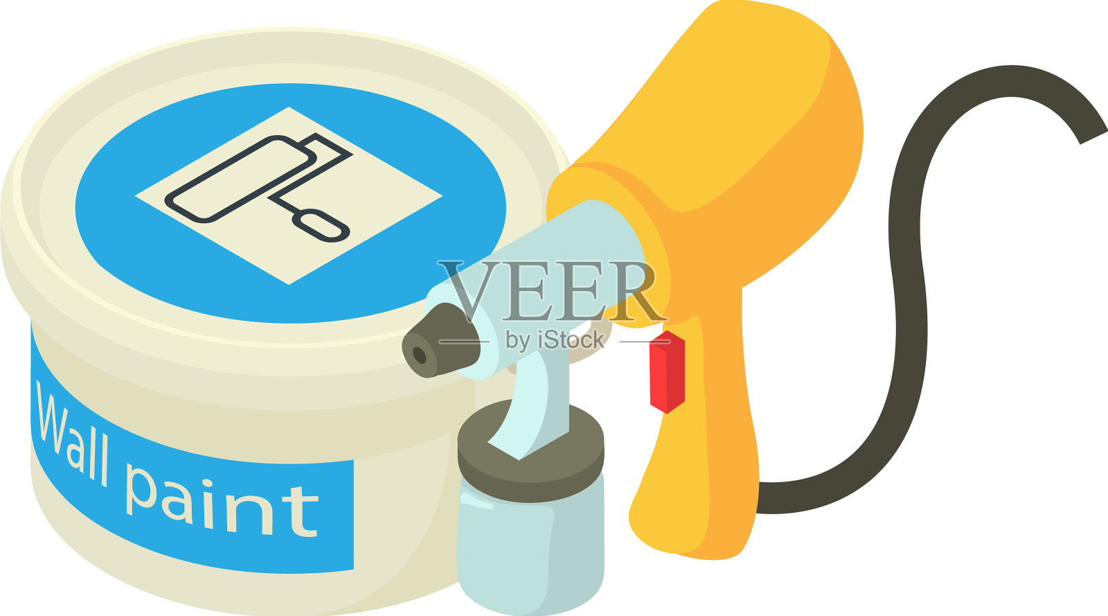 喷涂设备图标等距喷涂插画图片素材