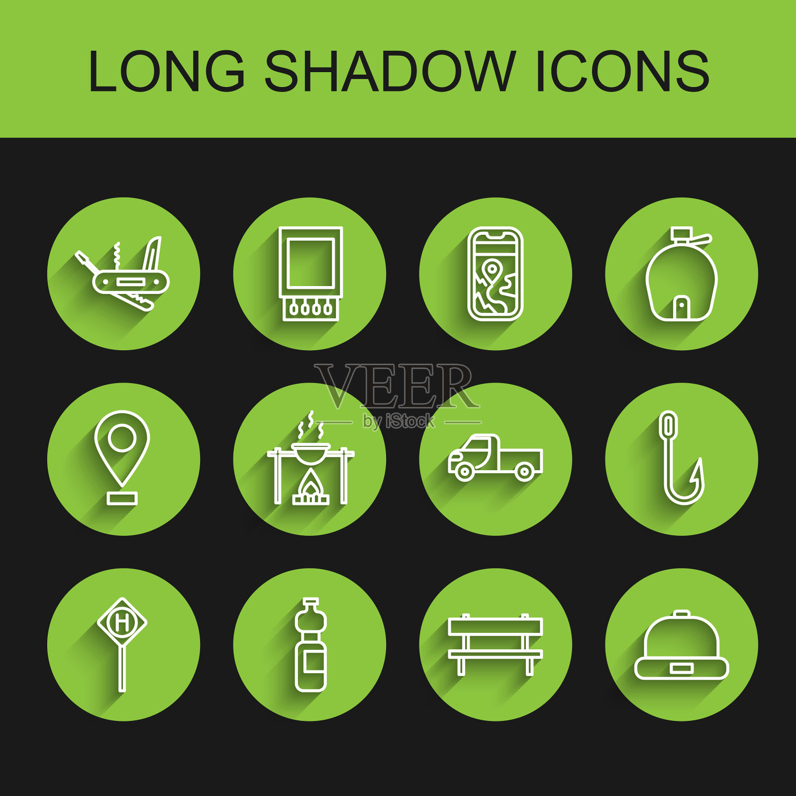 设线停车瓶水瑞士军队图标素材