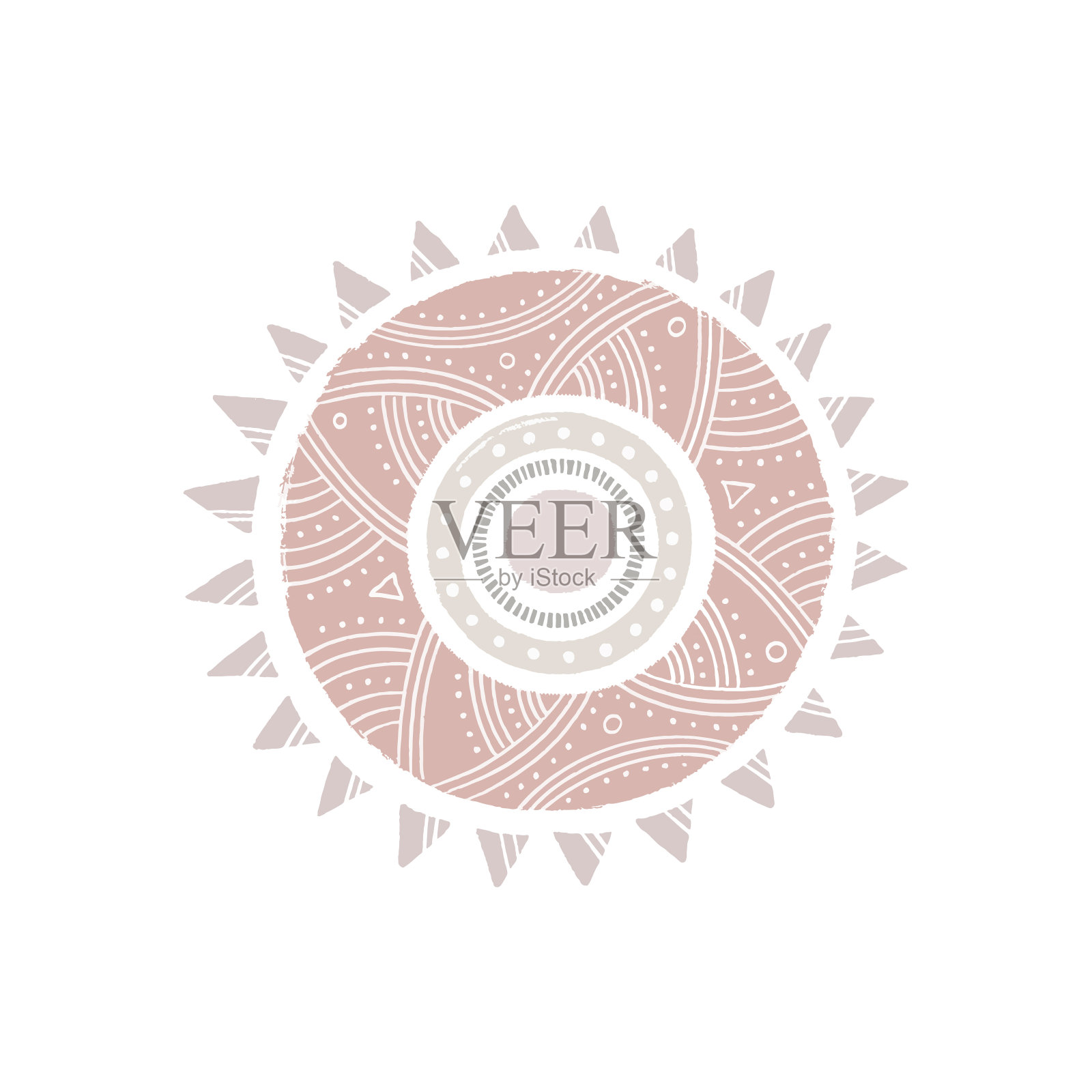 太阳波西米亚,婴儿斯堪的纳维亚墙艺术,托儿所现代装饰,海报设计。时髦的当代艺术作品,明信片或小册子封面设计插画图片素材