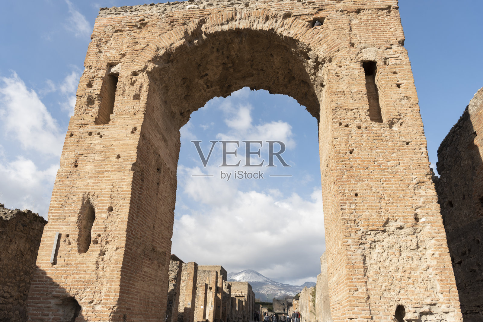 庞贝古城遗址,古罗马城市被维苏威火山喷发所覆盖照片摄影图片