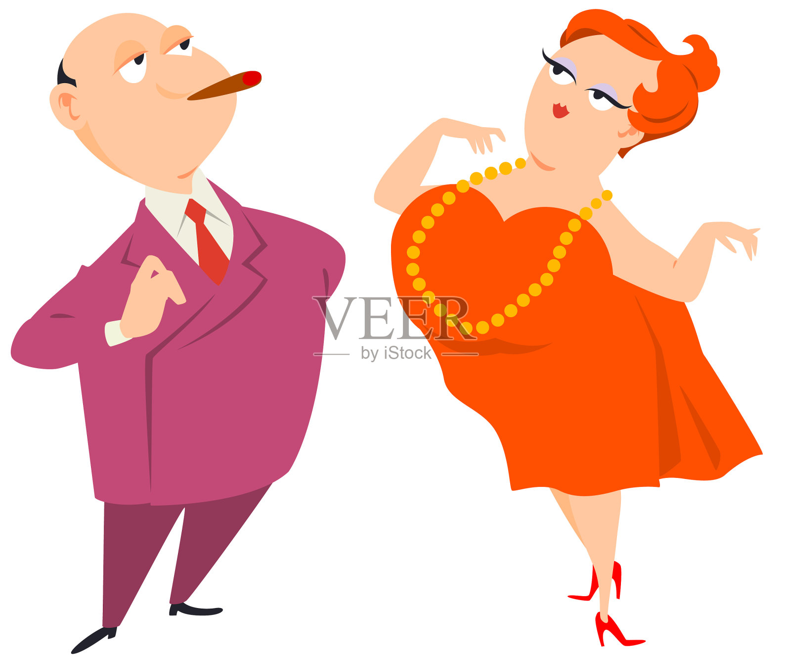 互联网和手机的有趣男女设计元素图片