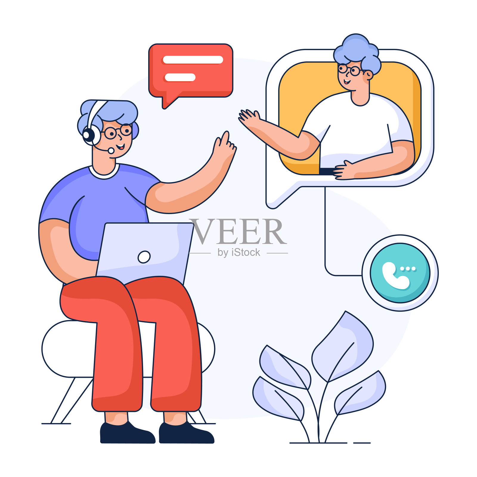 这张令人惊叹的社交平台图解插画图片素材