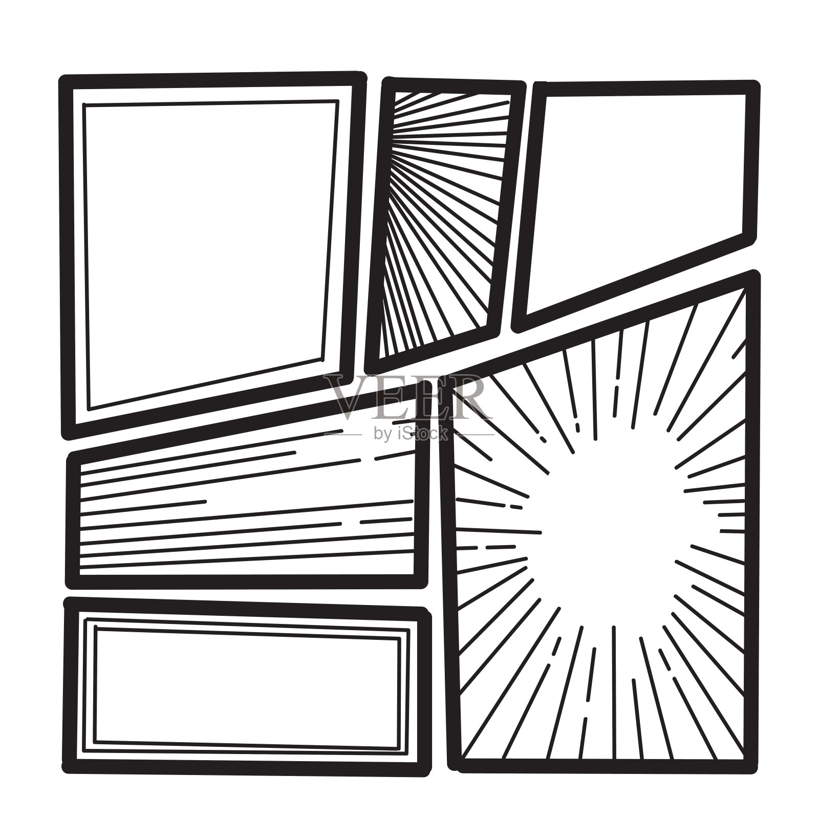 手绘涂鸦日本漫画框架插图矢量插画图片素材