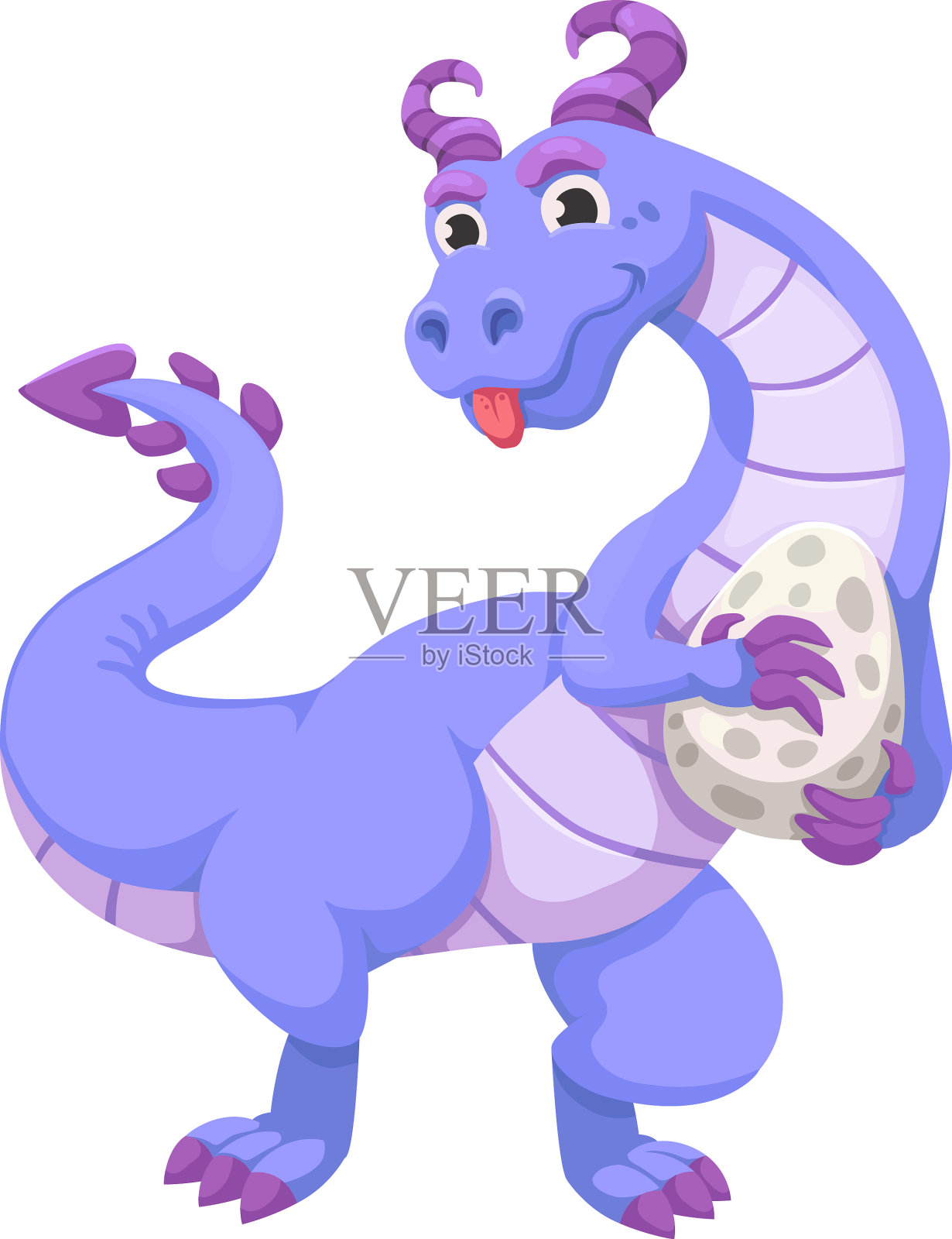 幻想龙抱蛋卡通飞天动物设计元素图片