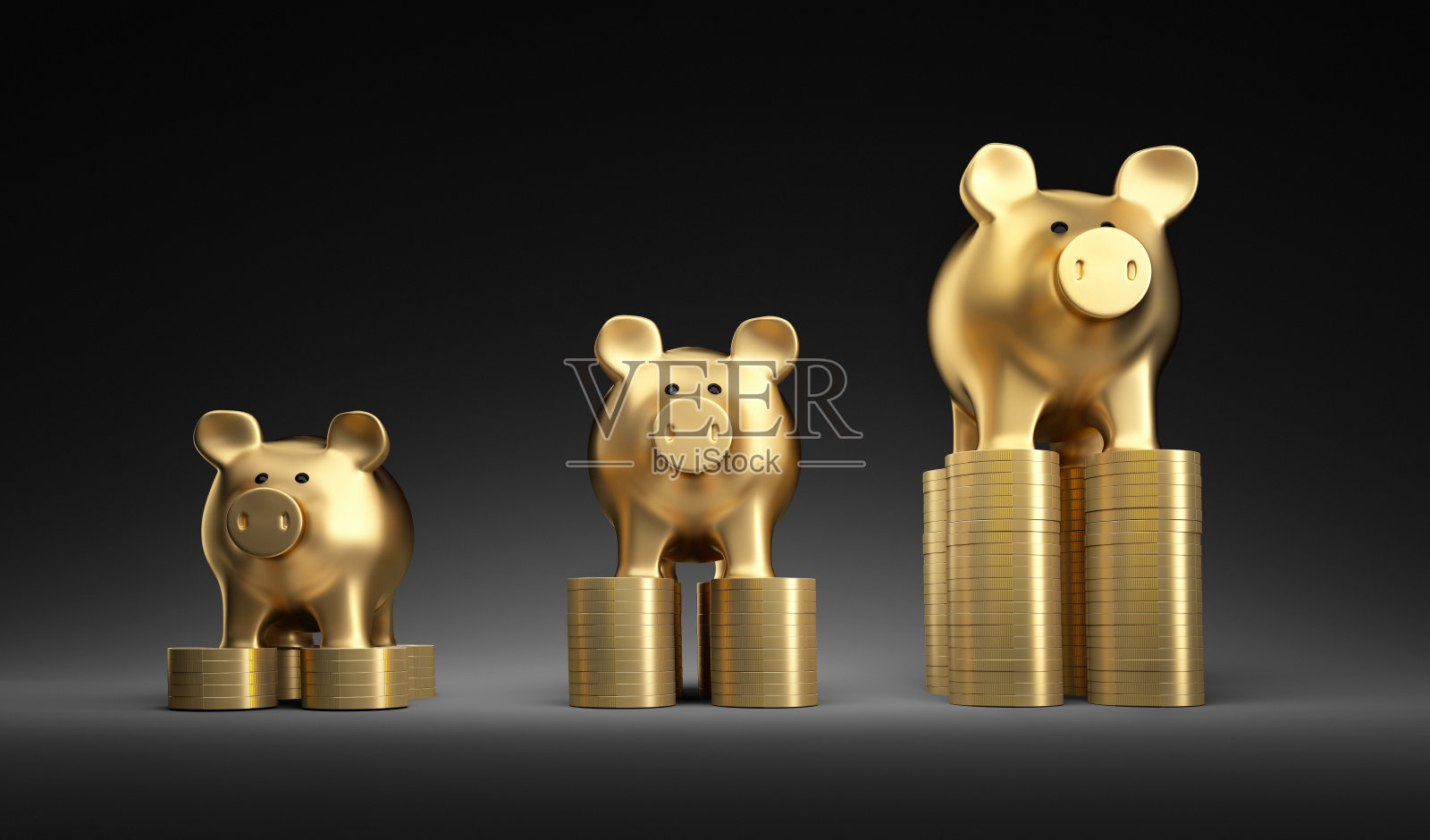 存钱罐放在一堆硬币上照片摄影图片