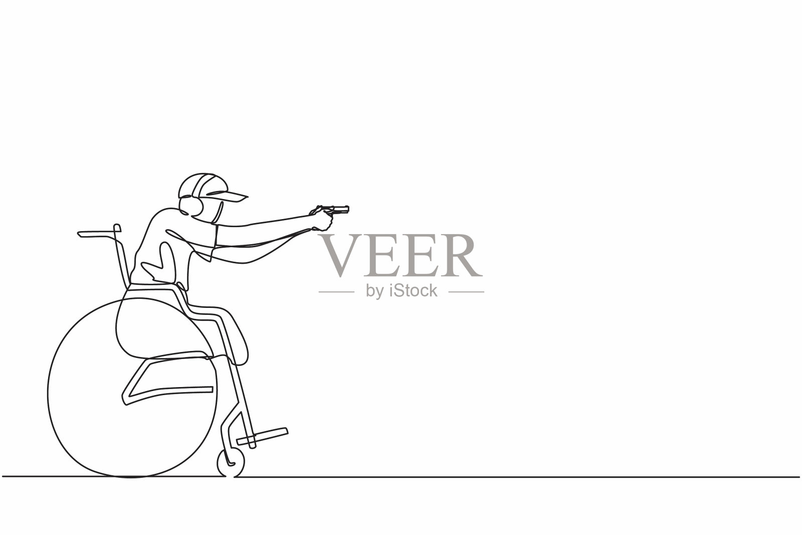 一条线吸引着年轻的运动员插画图片素材