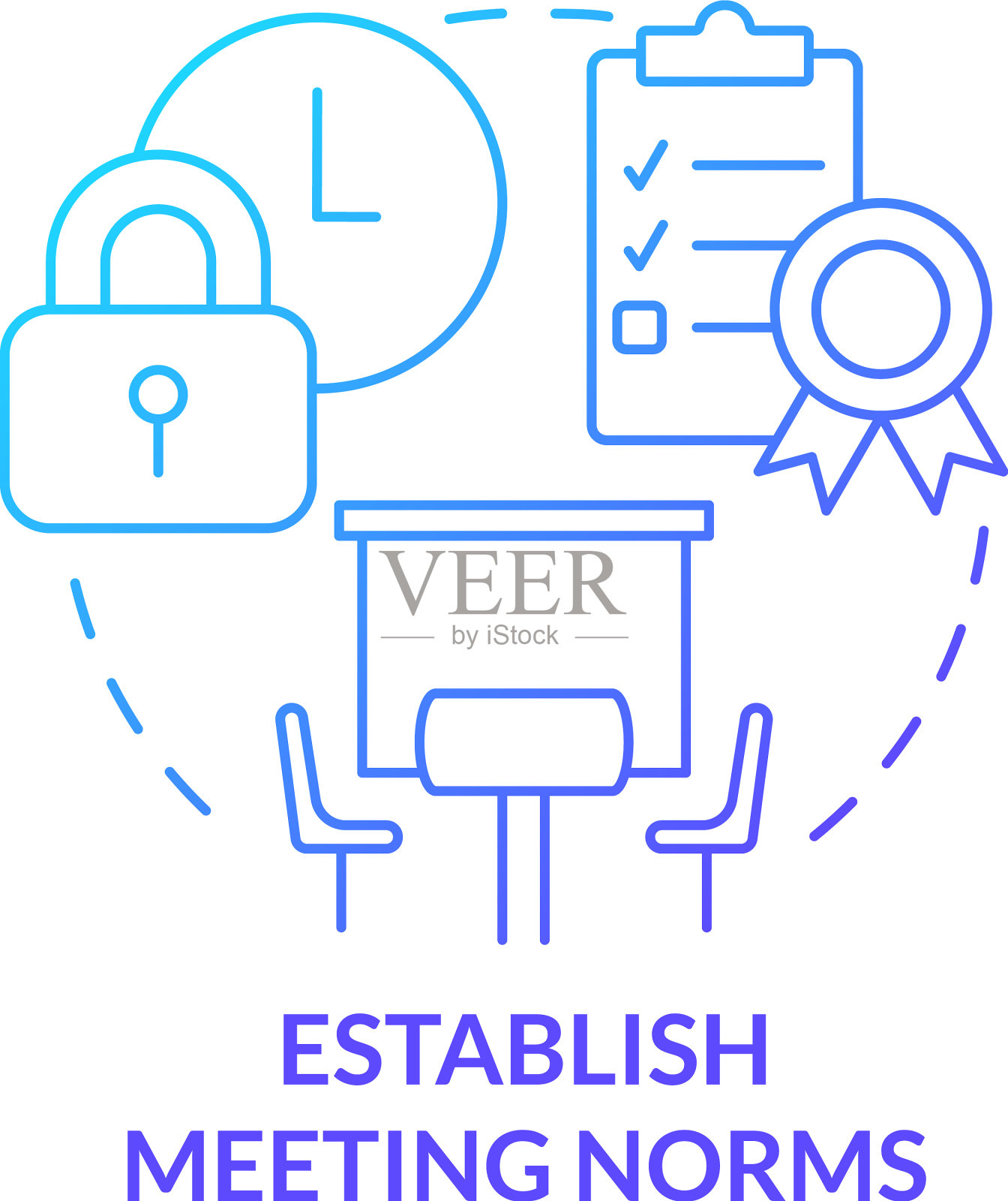 建立符合规范的蓝色渐变概念图标插画图片素材