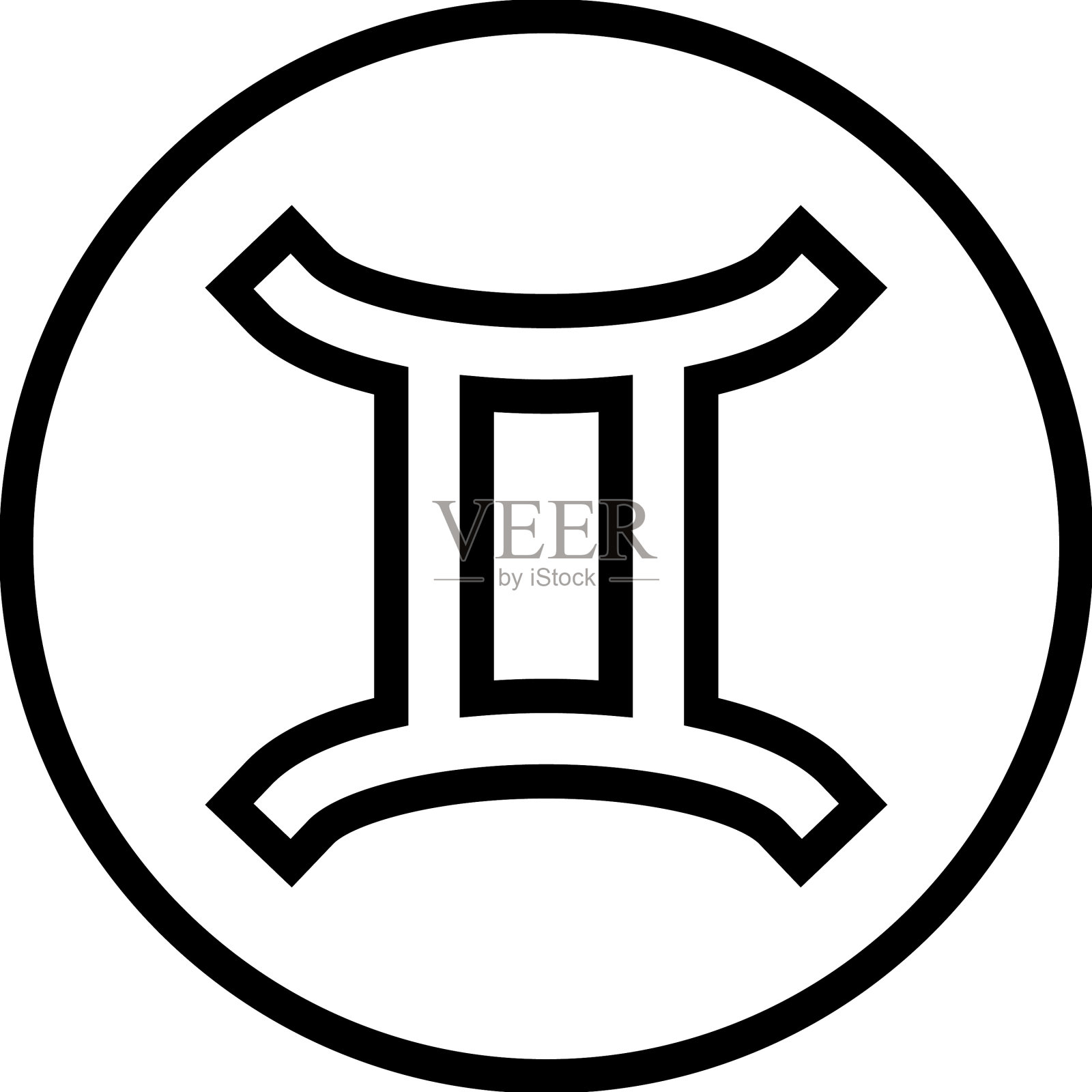 双子座星座线图标图标素材