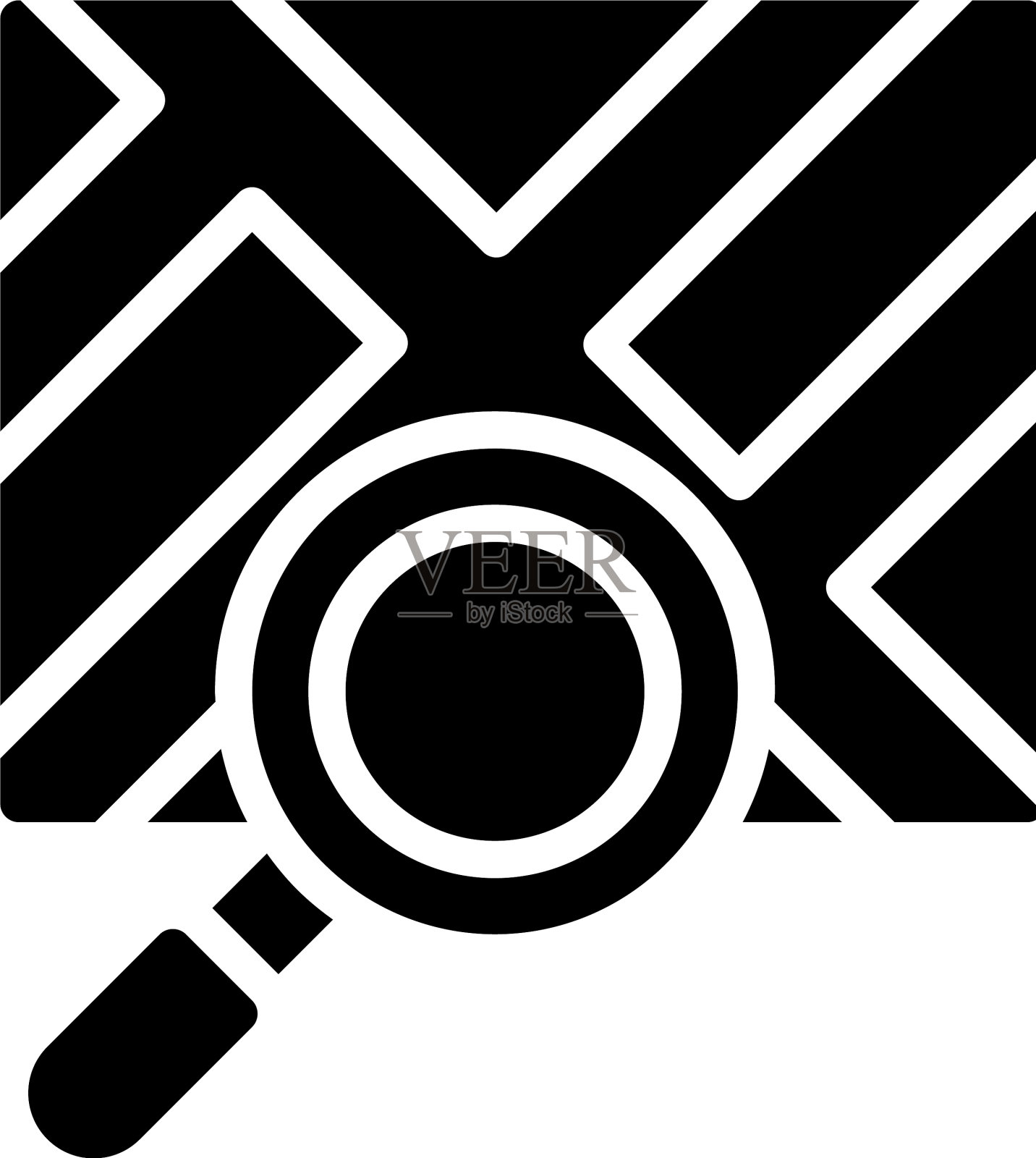 放大镜和地图图标位置地图和图标素材