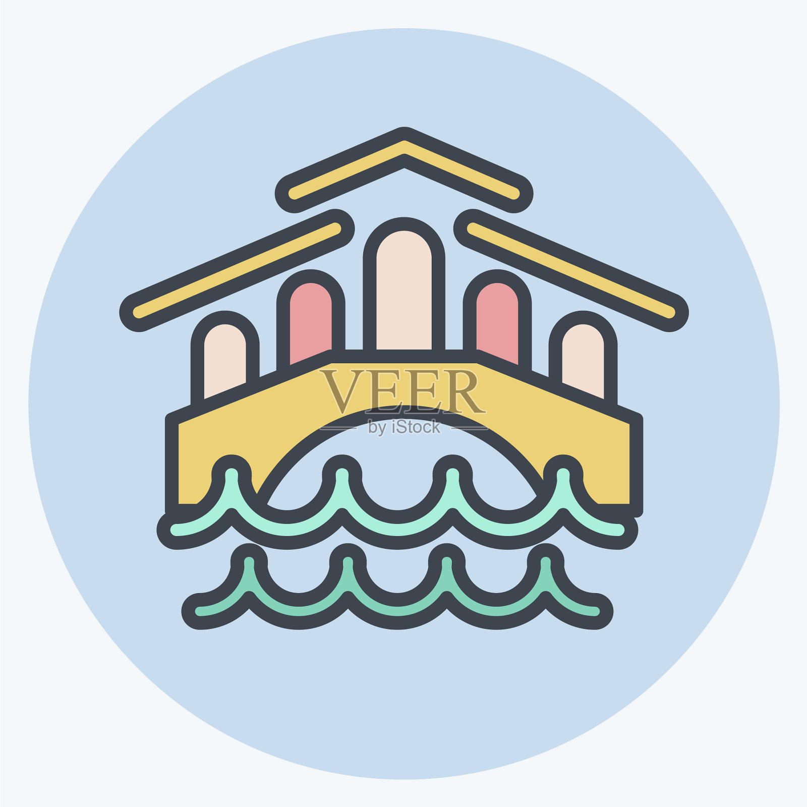 图标威尼斯适合教育符号的颜色插画图片素材