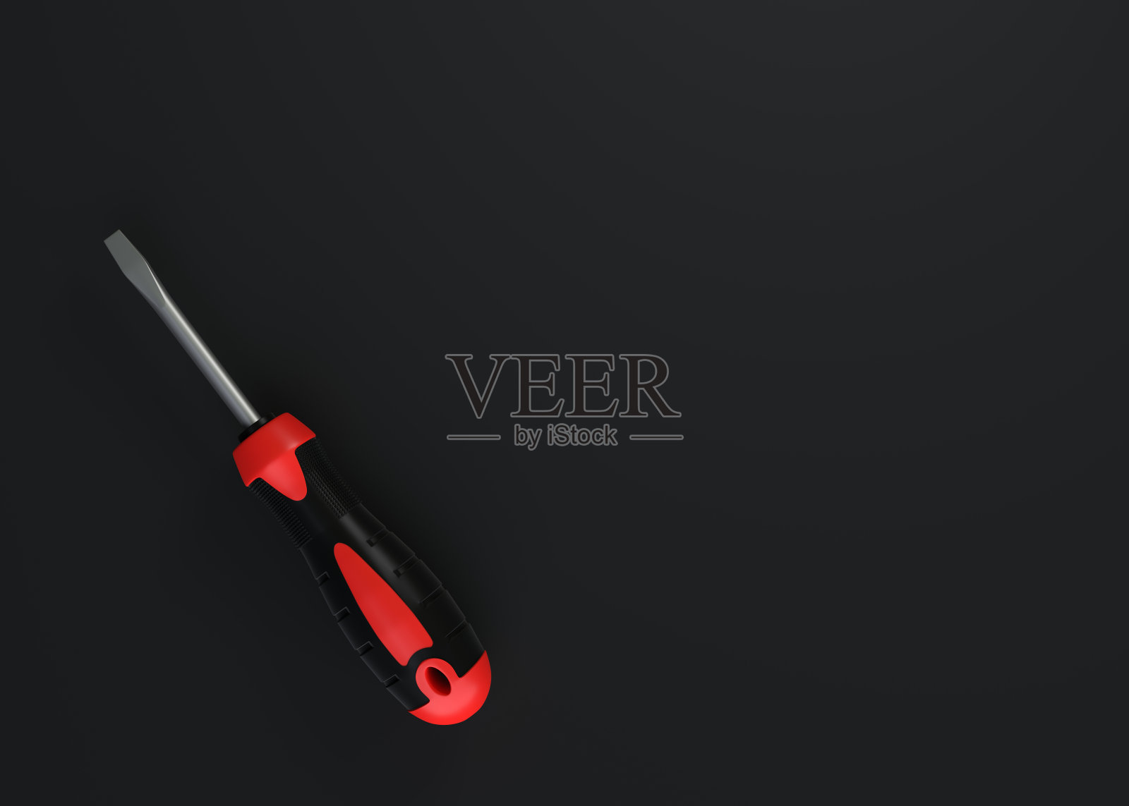 带有复制空间的黑色背景上的螺丝刀照片摄影图片