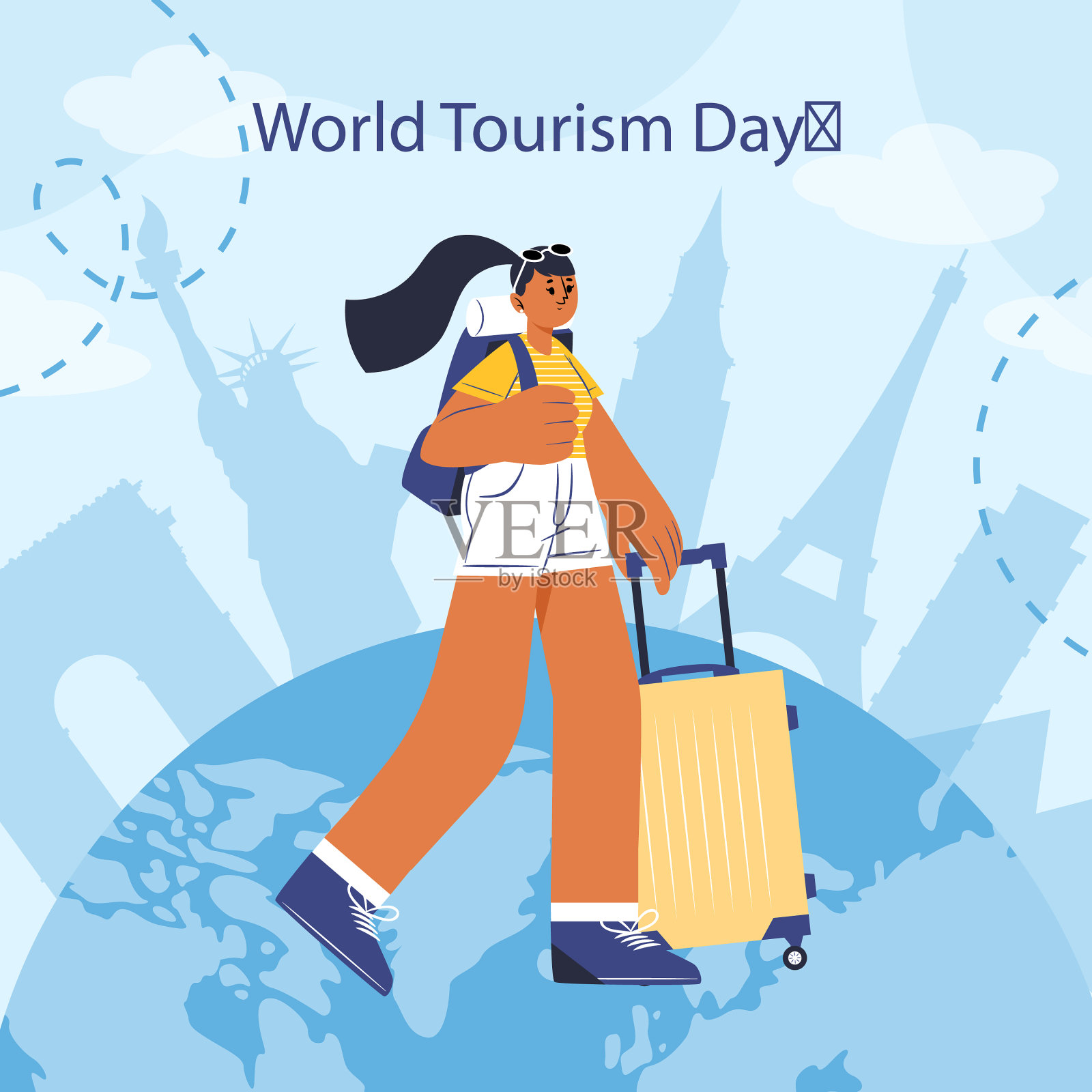 世界旅游日插画图片素材