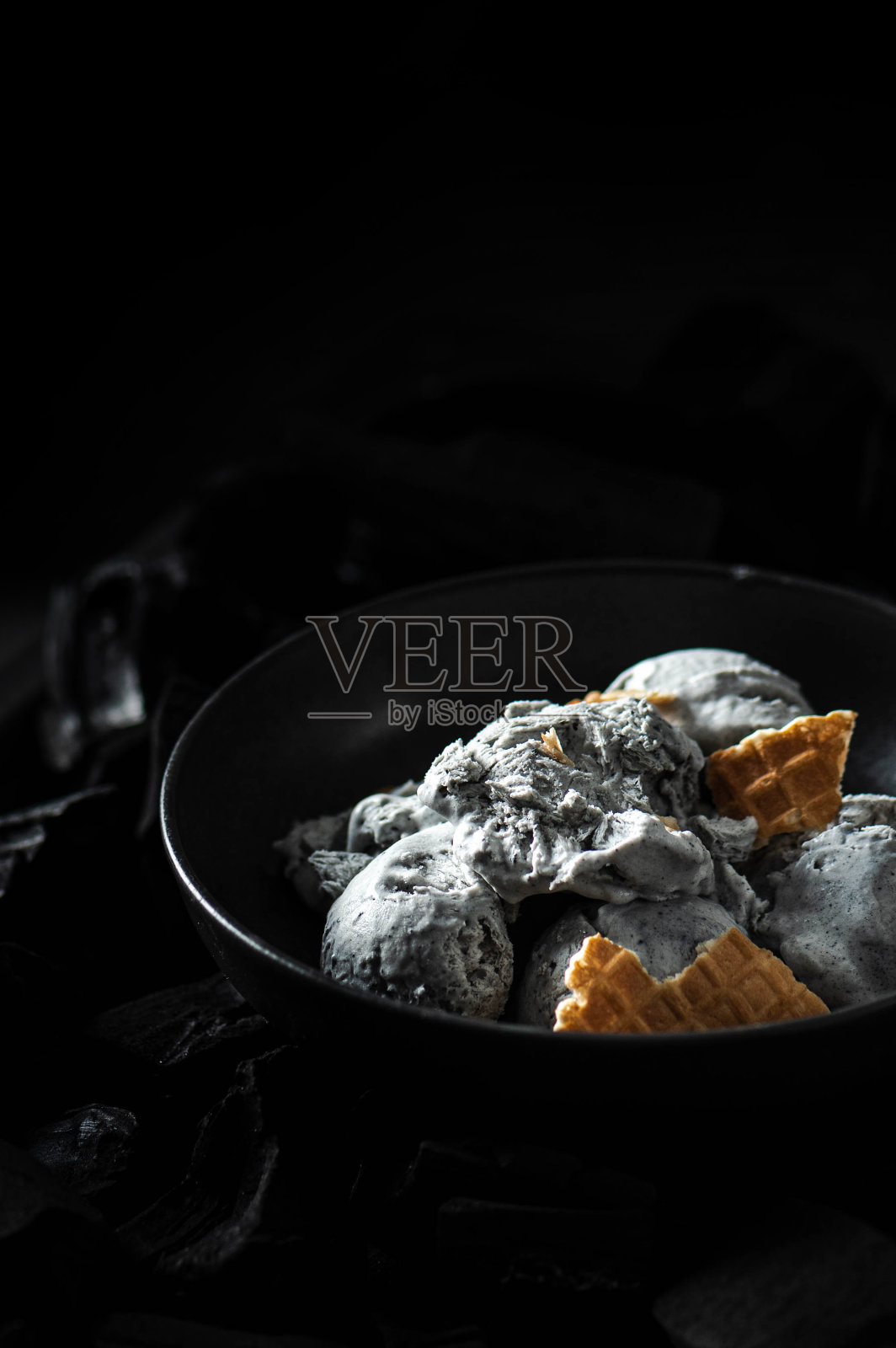 自制黑冰淇淋照片摄影图片
