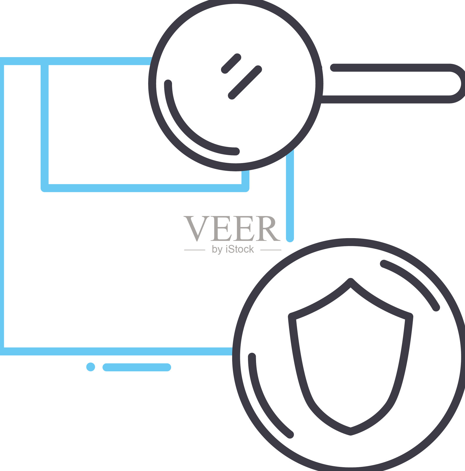数据解密分析线图标轮廓符号设计元素图片