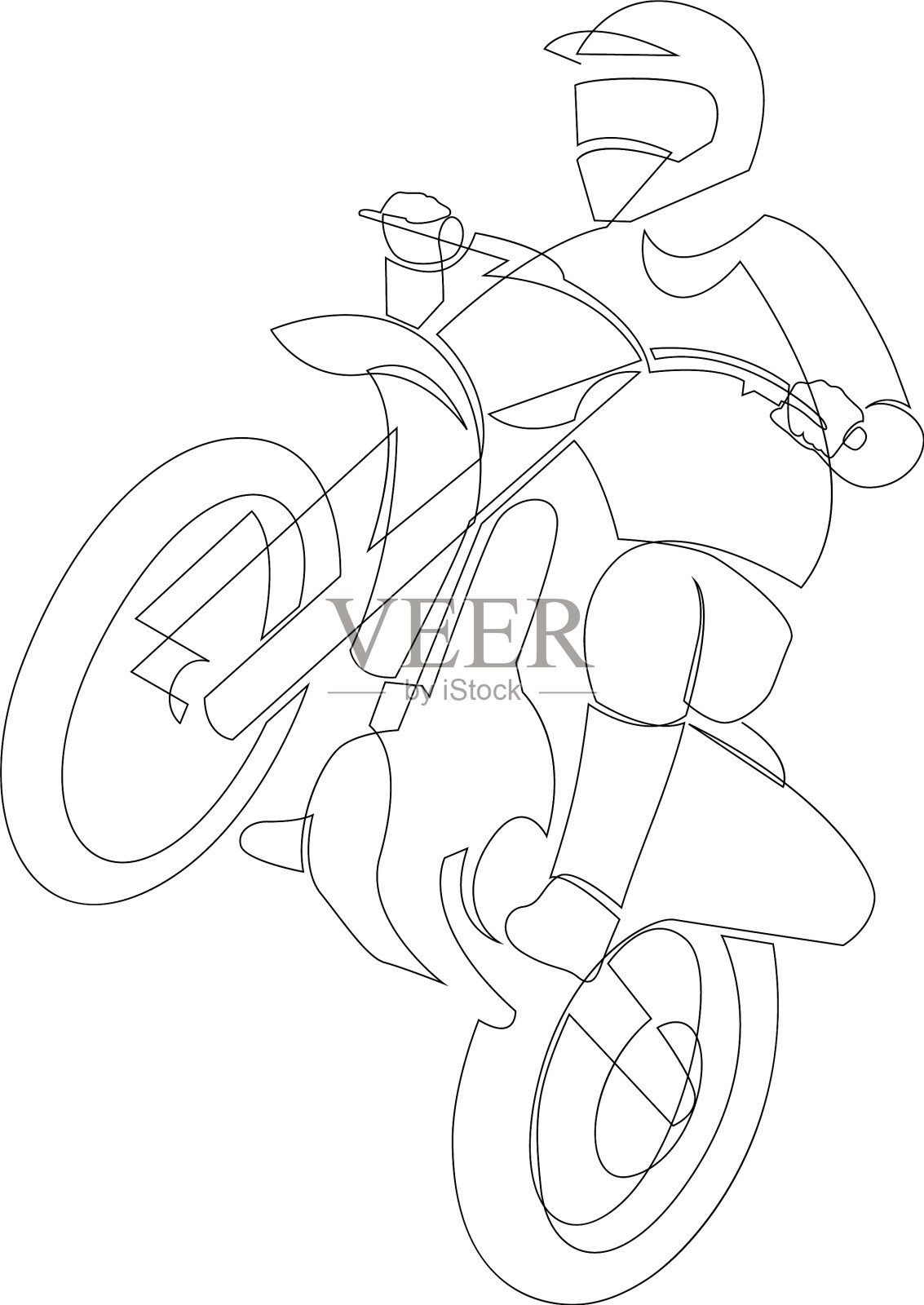 摩托车越野赛连续划线设计元素图片