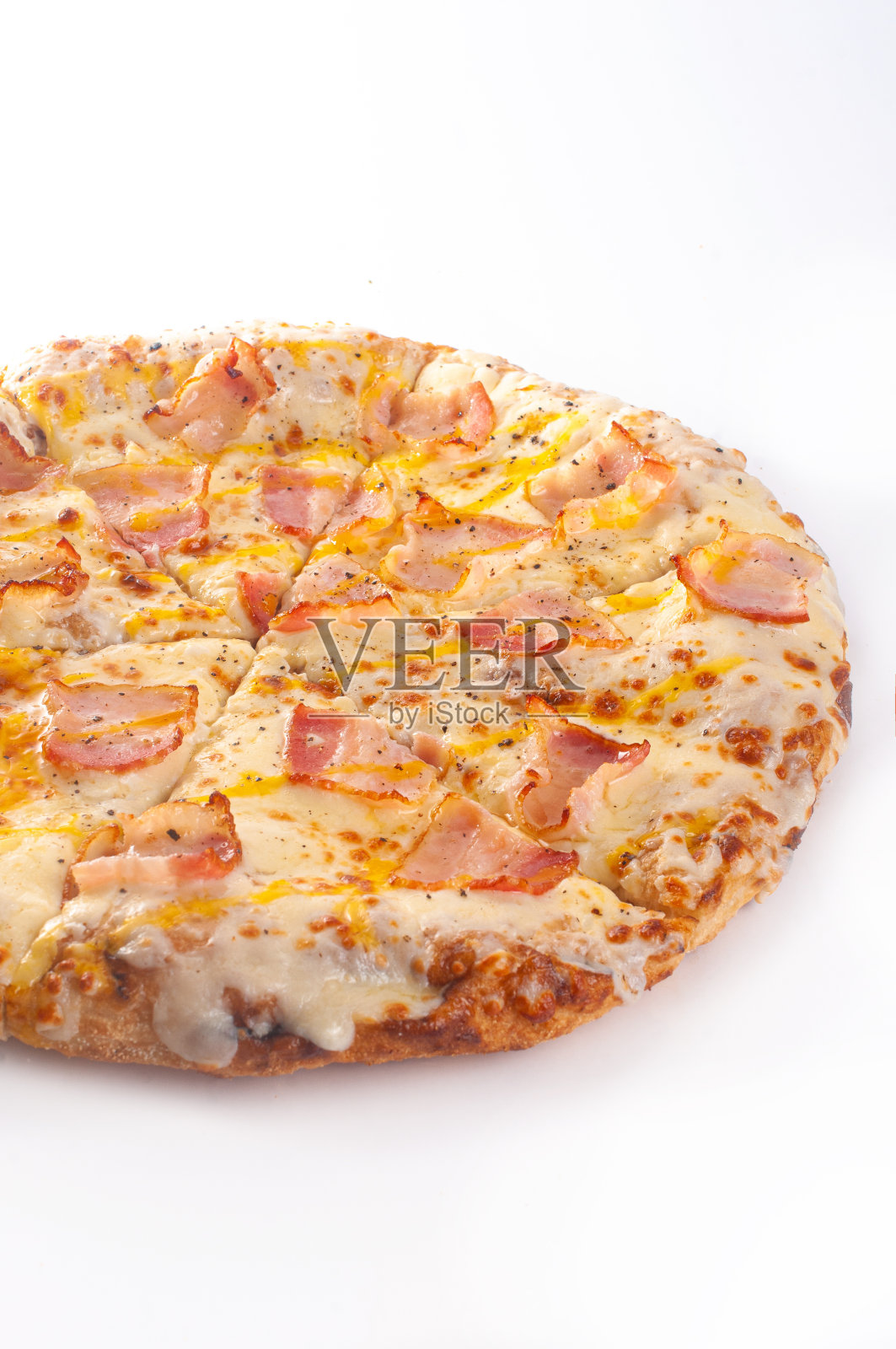 美味的披萨准备吃孤立的白色背景垃圾食品照片摄影图片