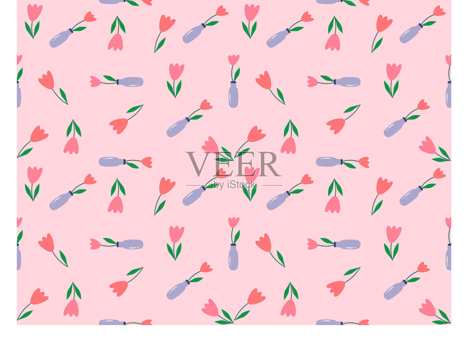 无缝的花卉图案插画图片素材