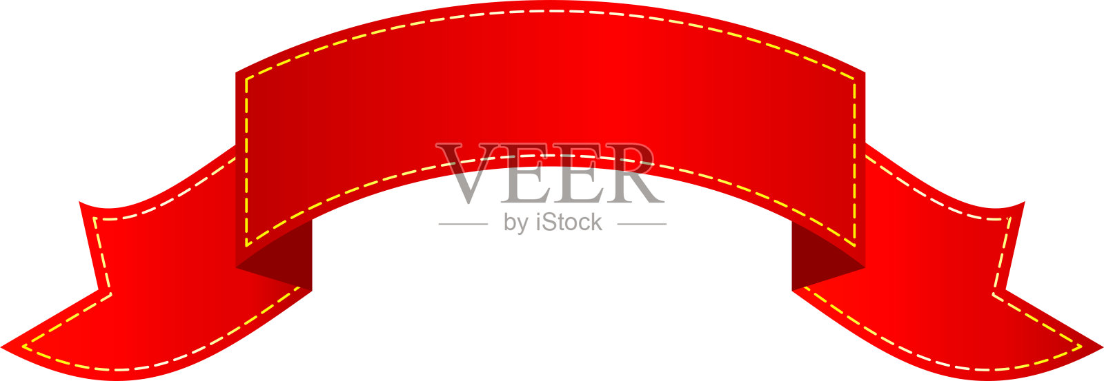 平隔离红丝带,标签和标签。设计元素图片