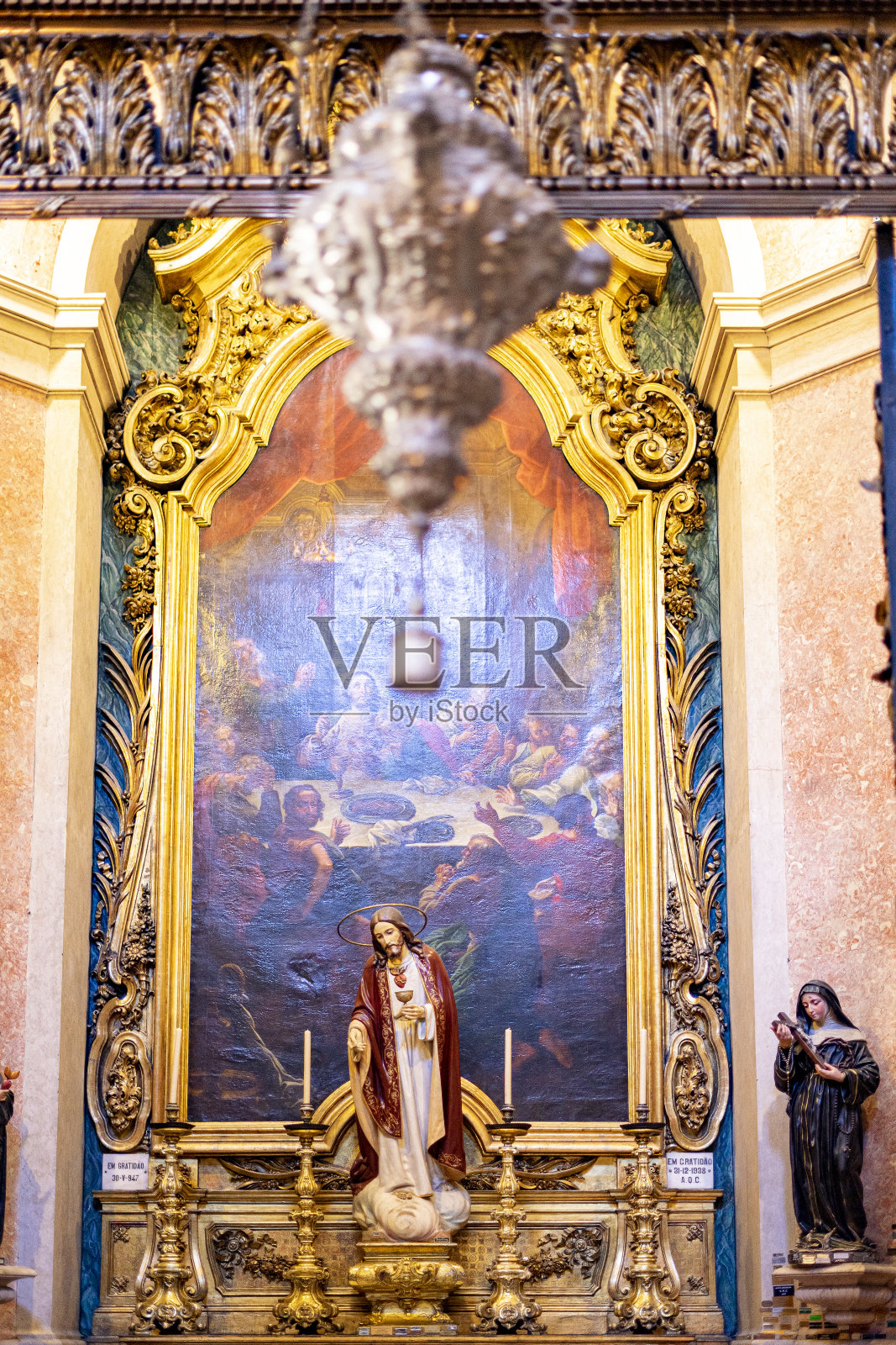 里斯本圣礼教堂,殉道者大教堂内部。照片摄影图片