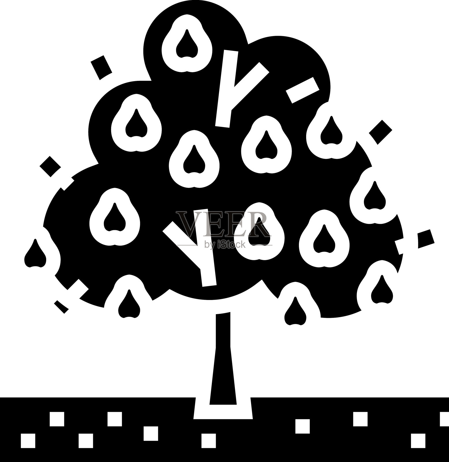 树梨字形图标插画图片素材