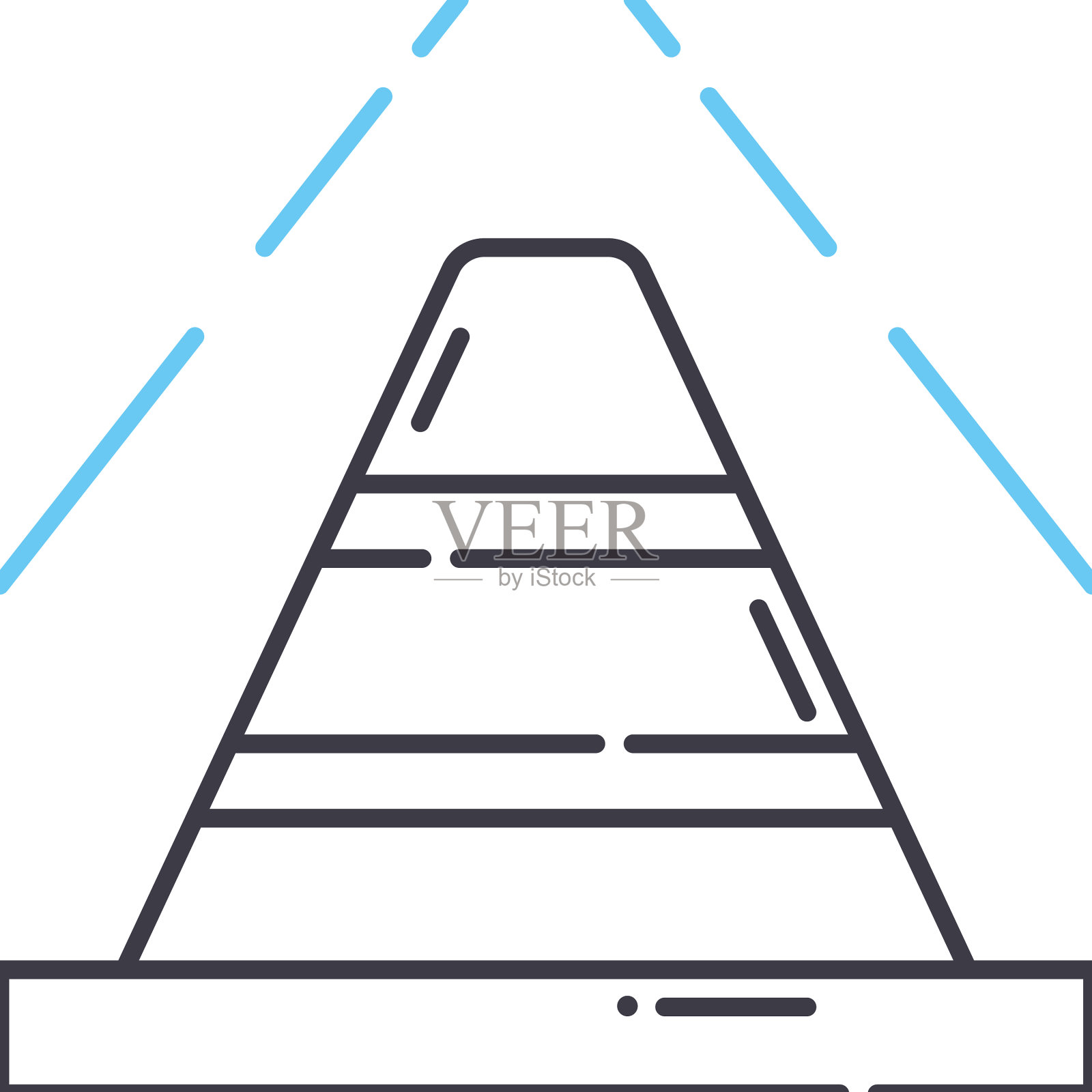 道路的锥形线图标轮廓符号插画图片素材