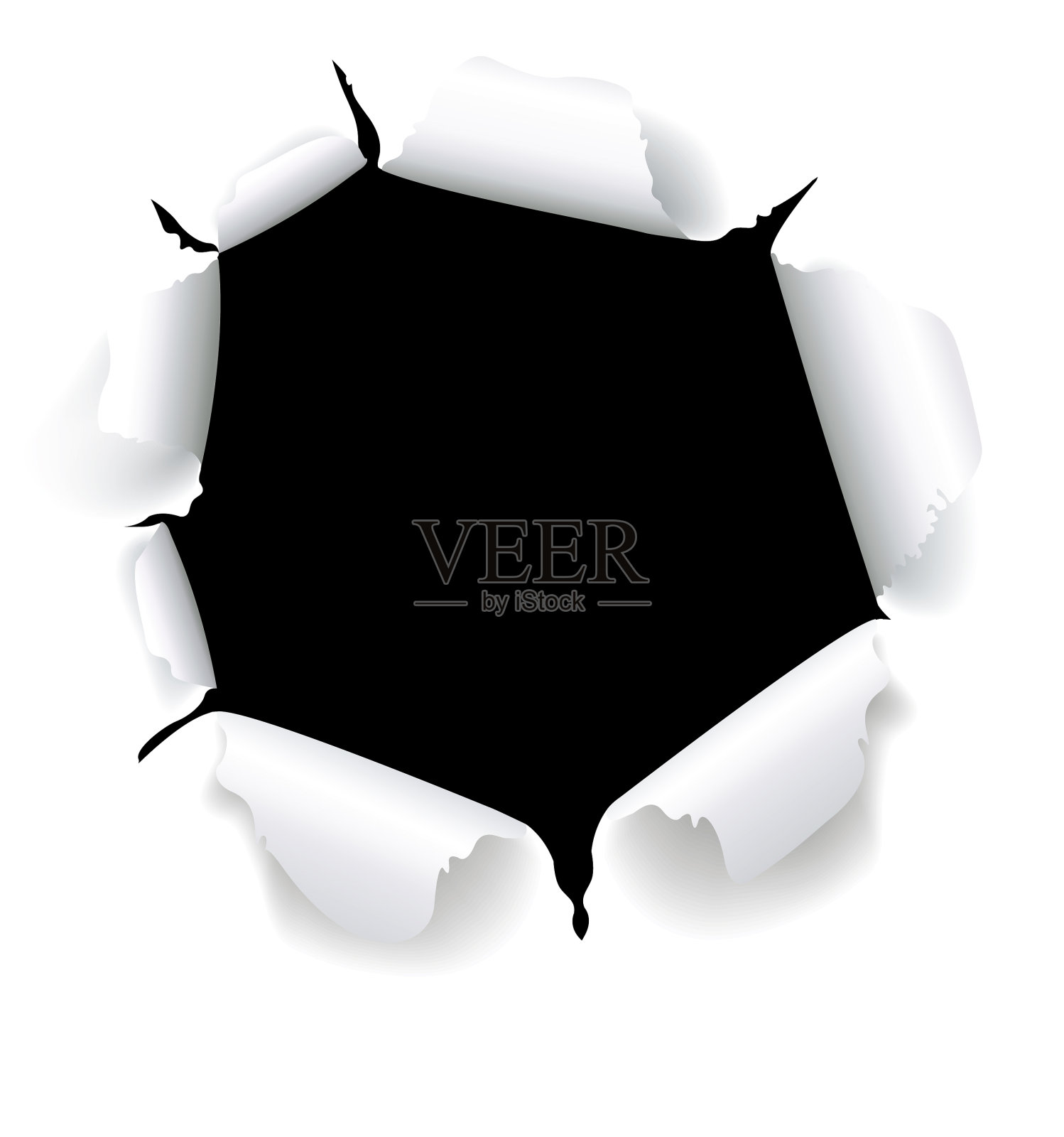 白色撕纸插画图片素材