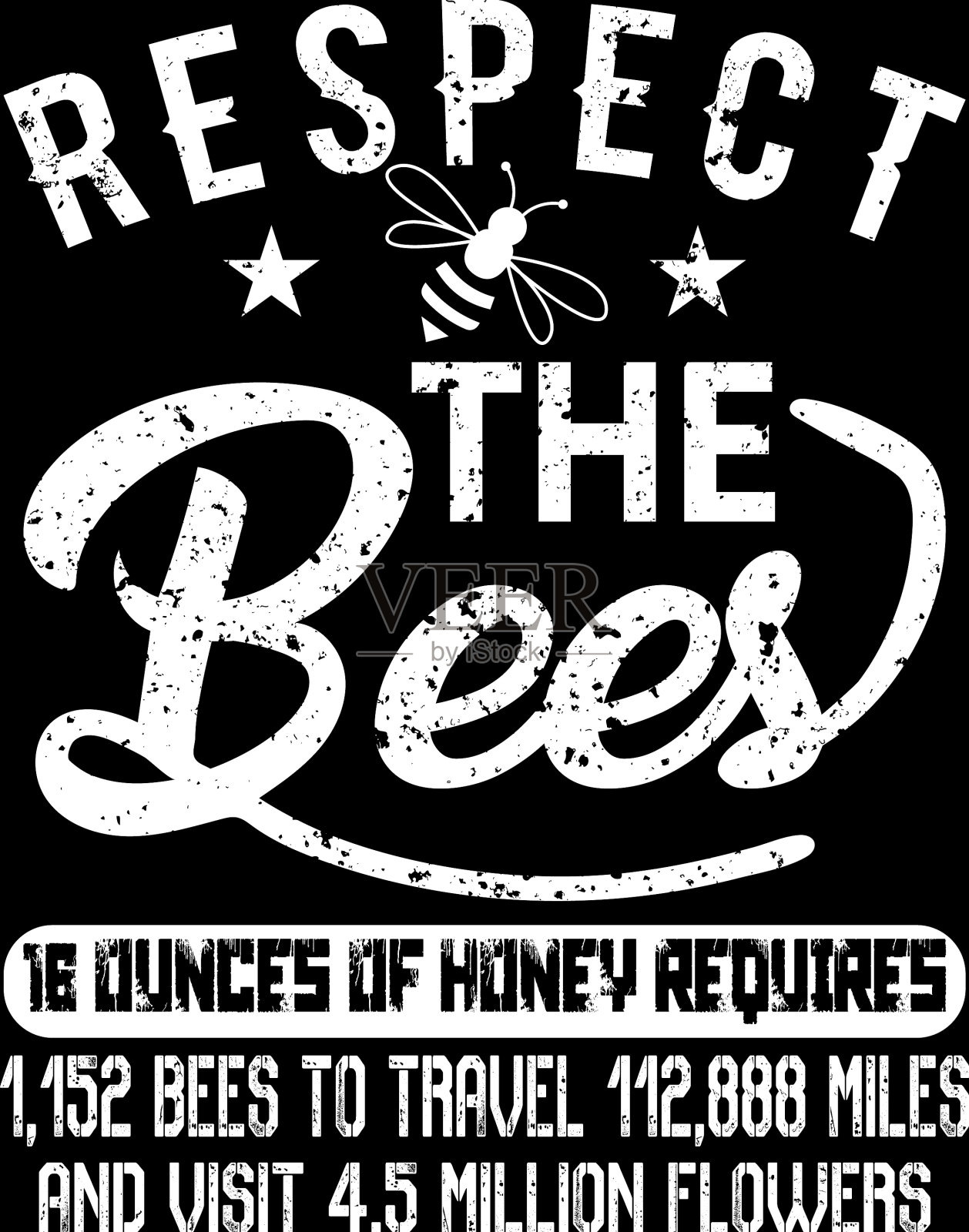 蜜蜂的t恤设计插画图片素材