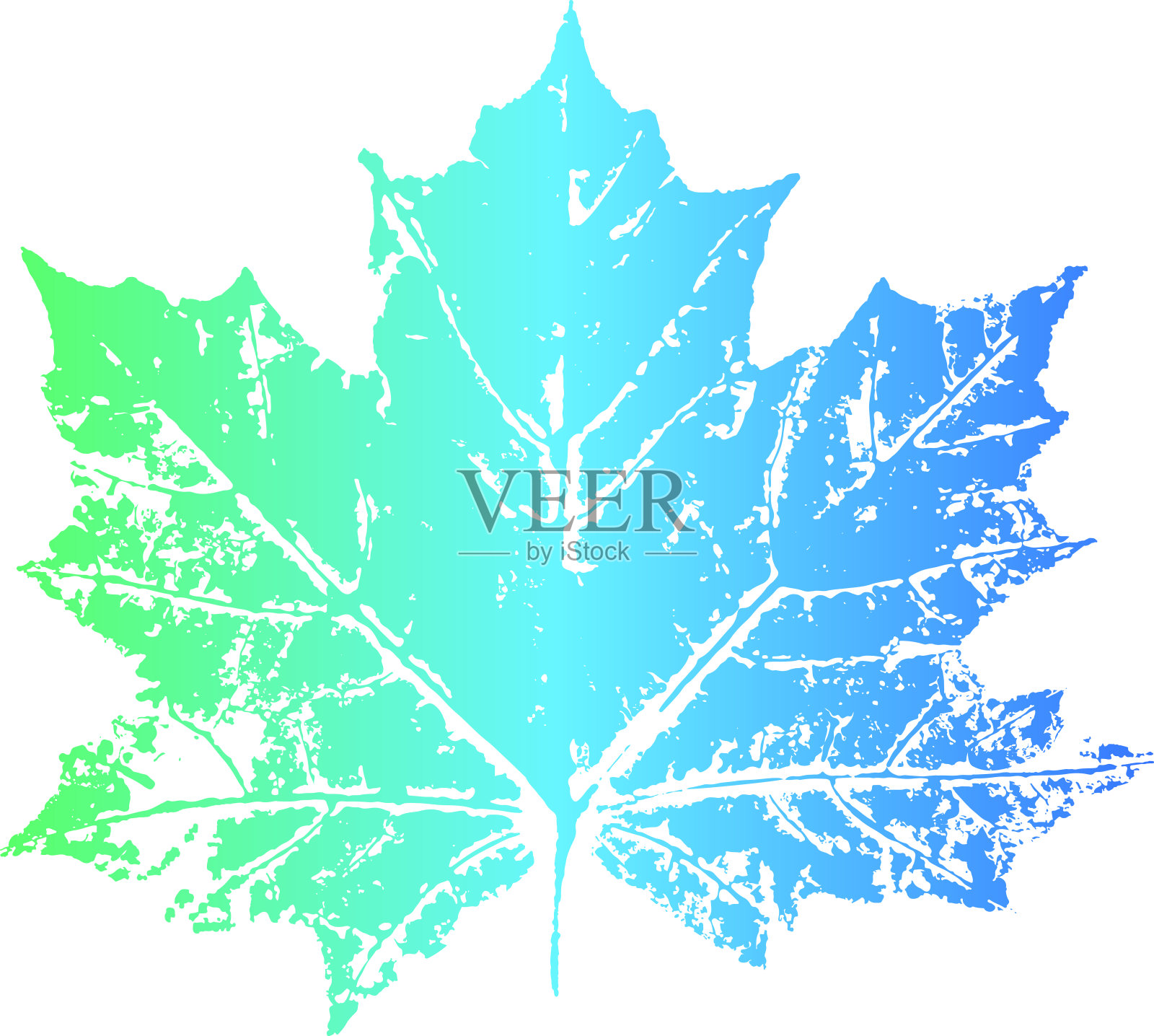 梯度叶邮票。落叶的印记。秋天的模式。插画图片素材