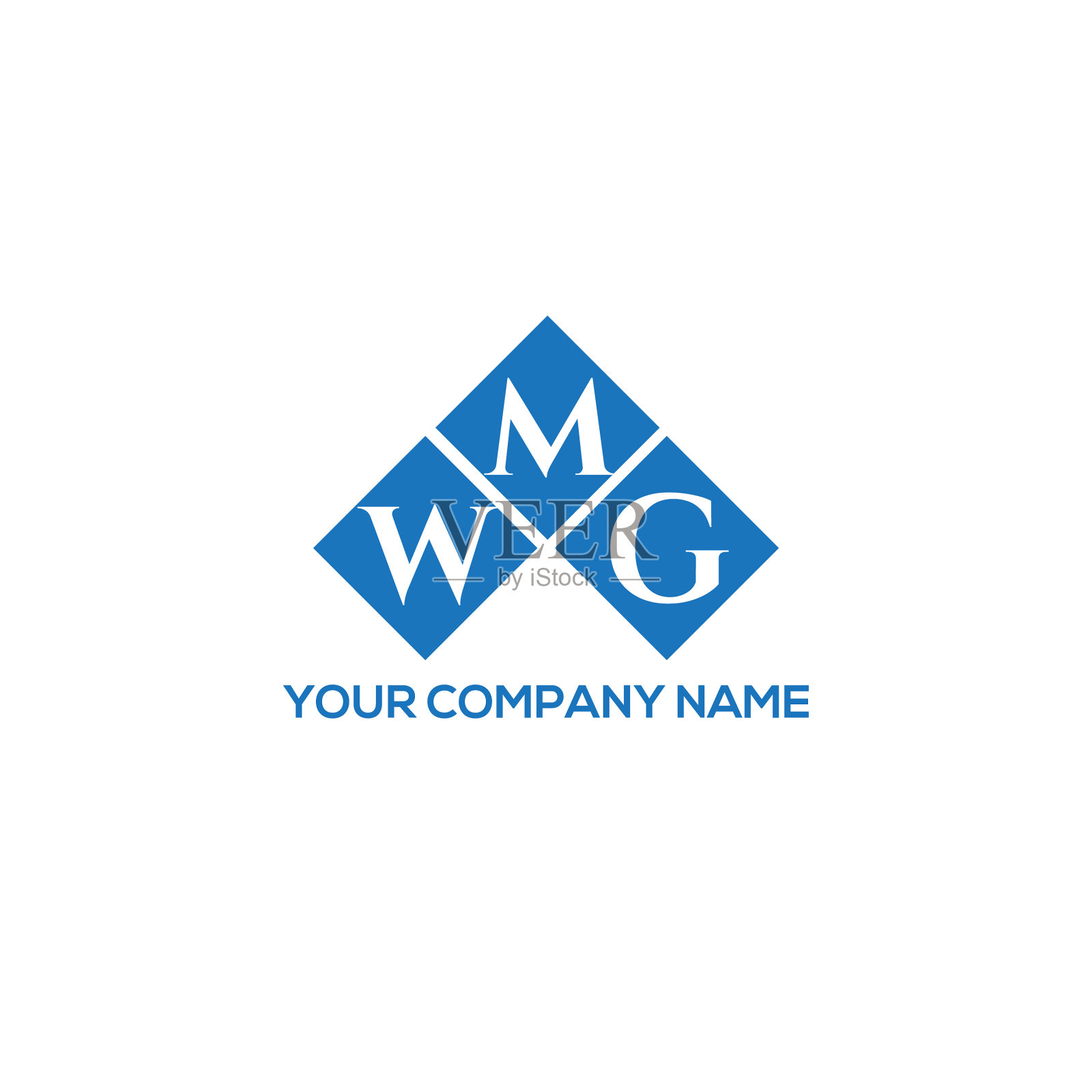 WMG字母标志设计在白色背景WMG插画图片素材
