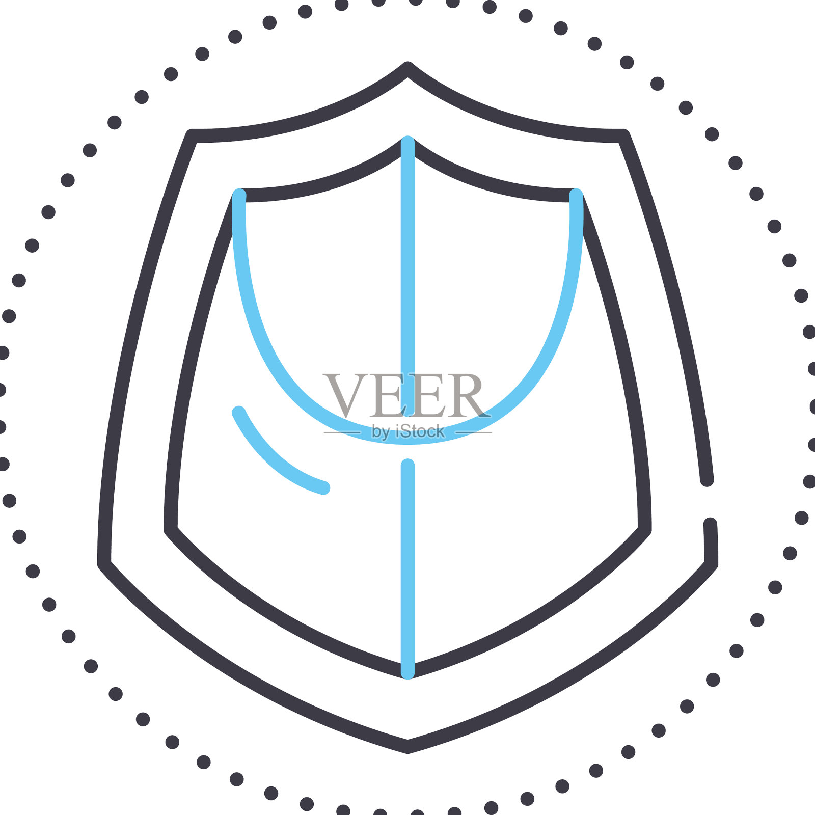 保险概念线图标轮廓符号插画图片素材