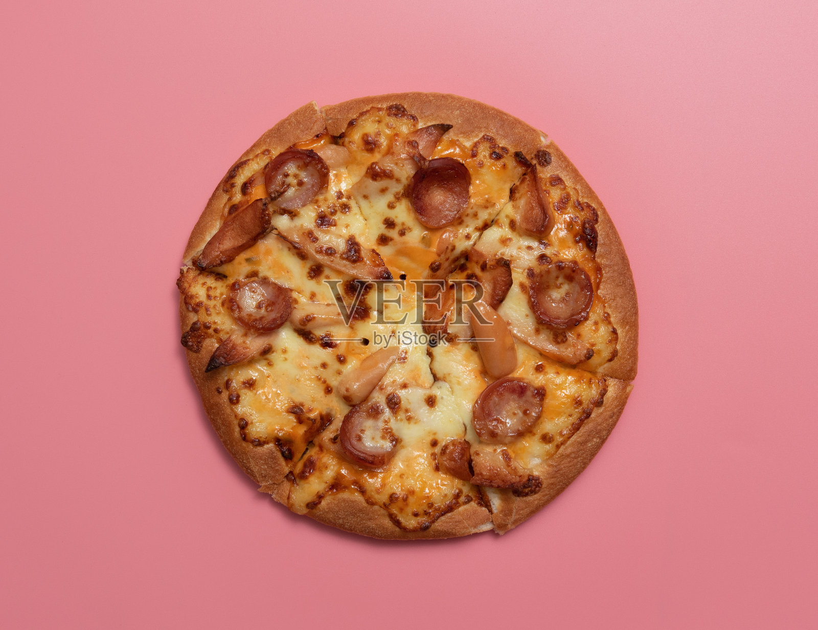 迷你小披萨,复制空间。从高处俯瞰。平躺照片摄影图片